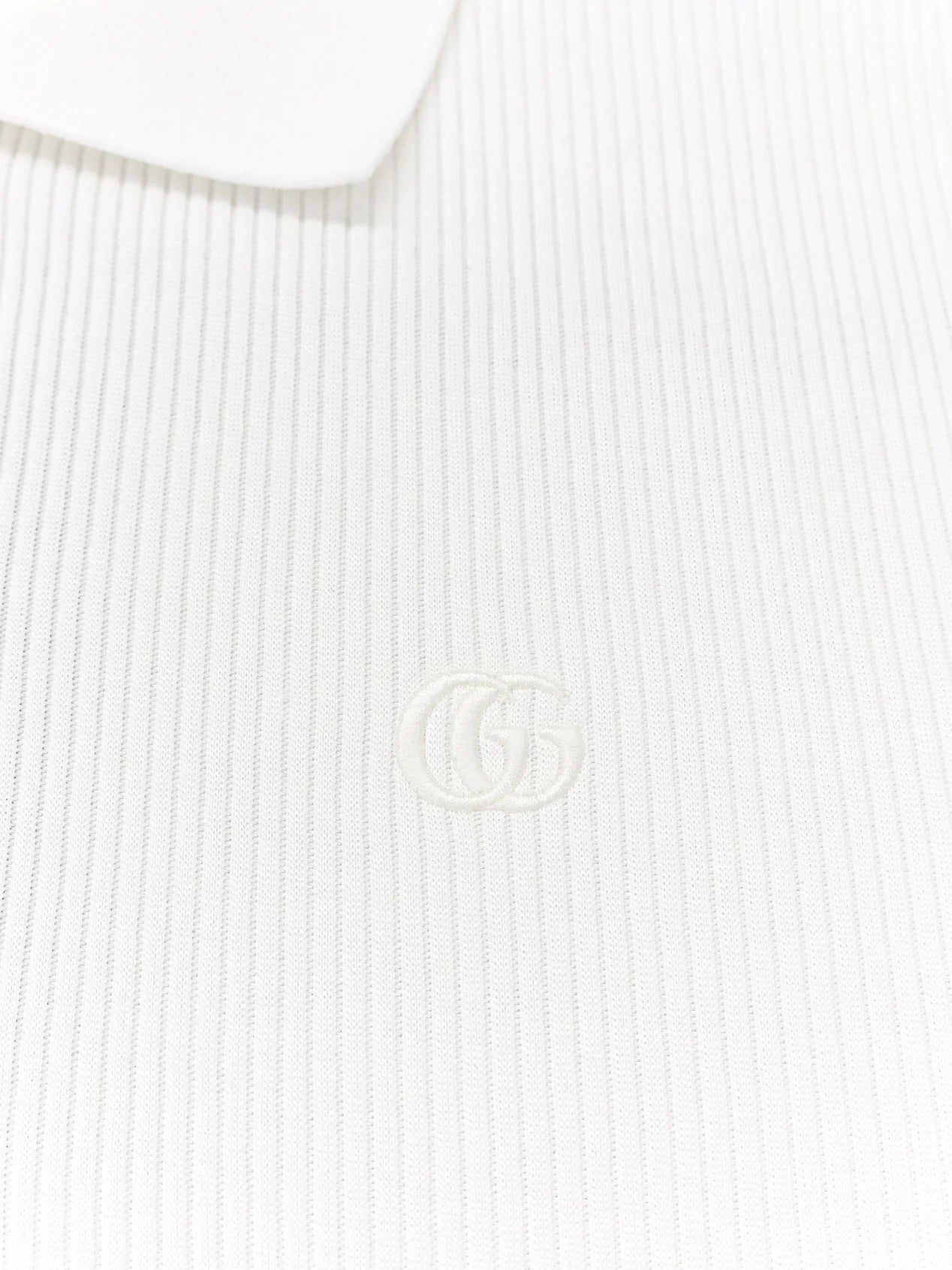Ribbed cotton jersey polo shirt