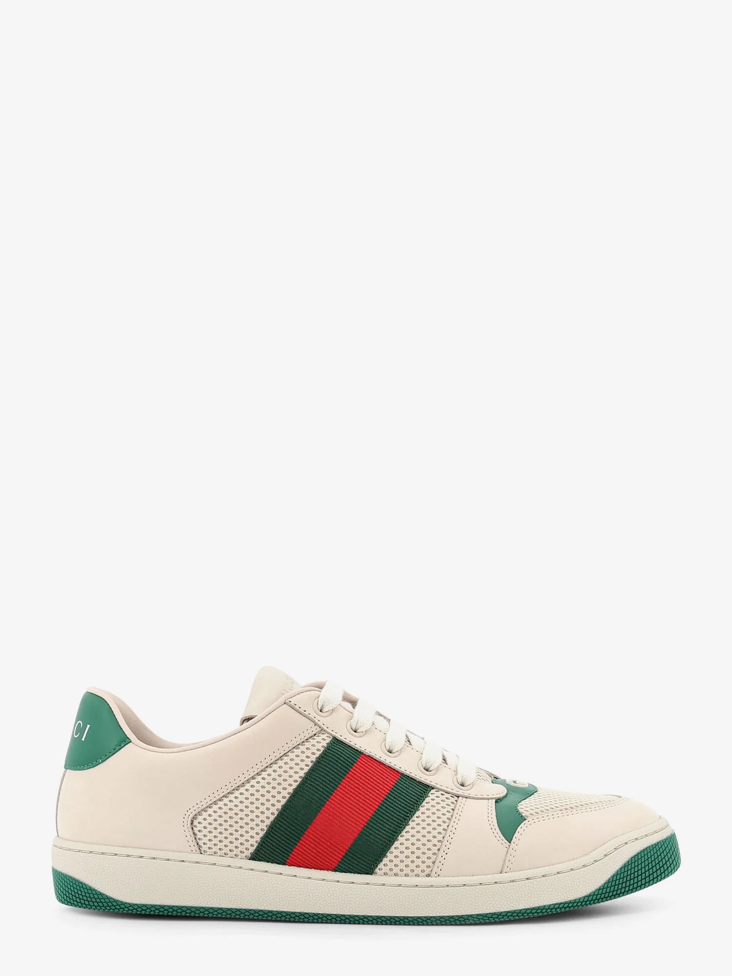 Screener mesh and leather sneakers with Nastro Web on the side