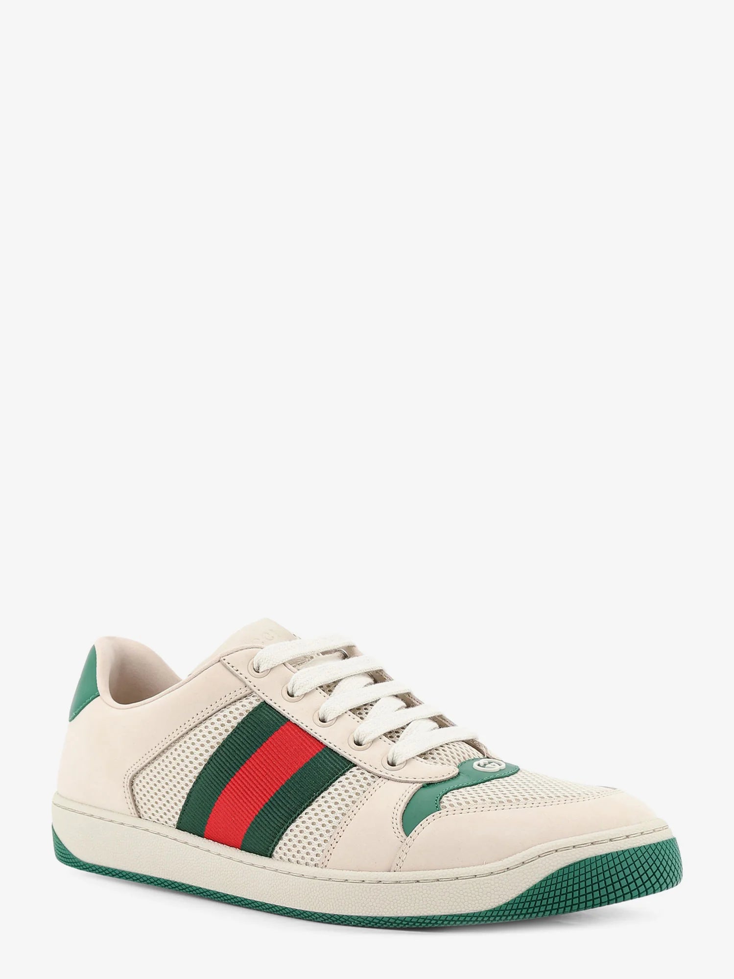 Screener mesh and leather sneakers with Nastro Web on the side