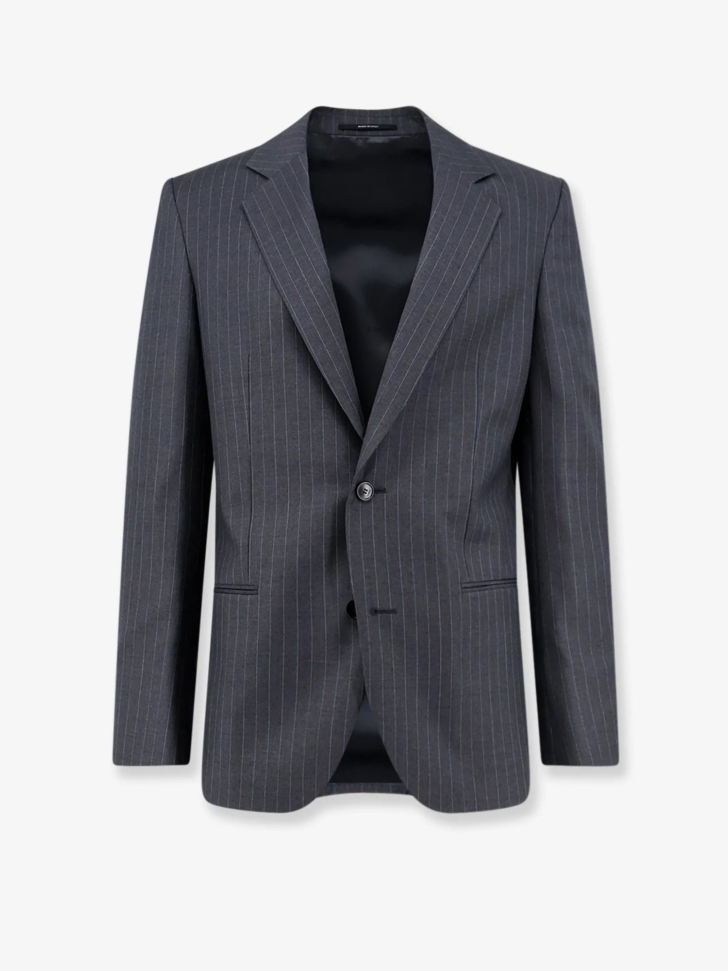 Pinstriped wool blazer