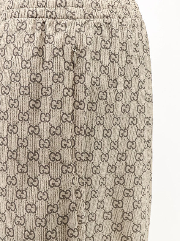 Gucci Primavera silk trousers with GG print