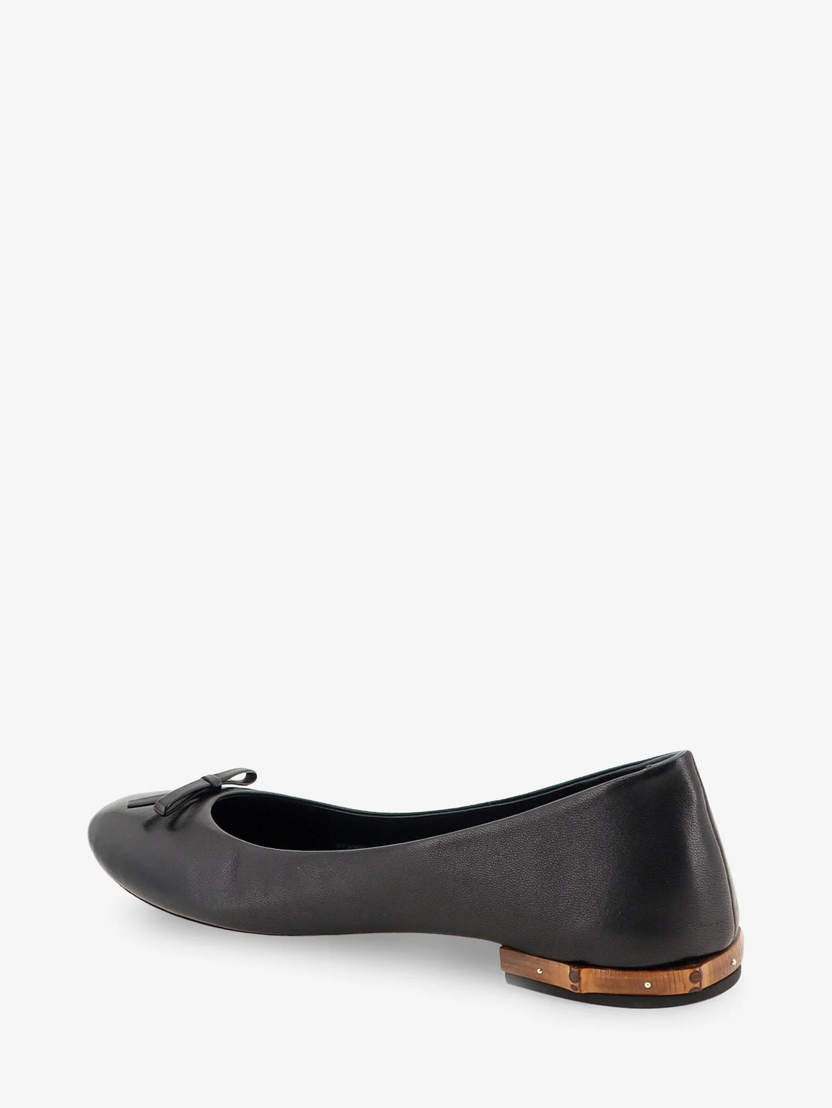 Leather and bamboo ballrinas