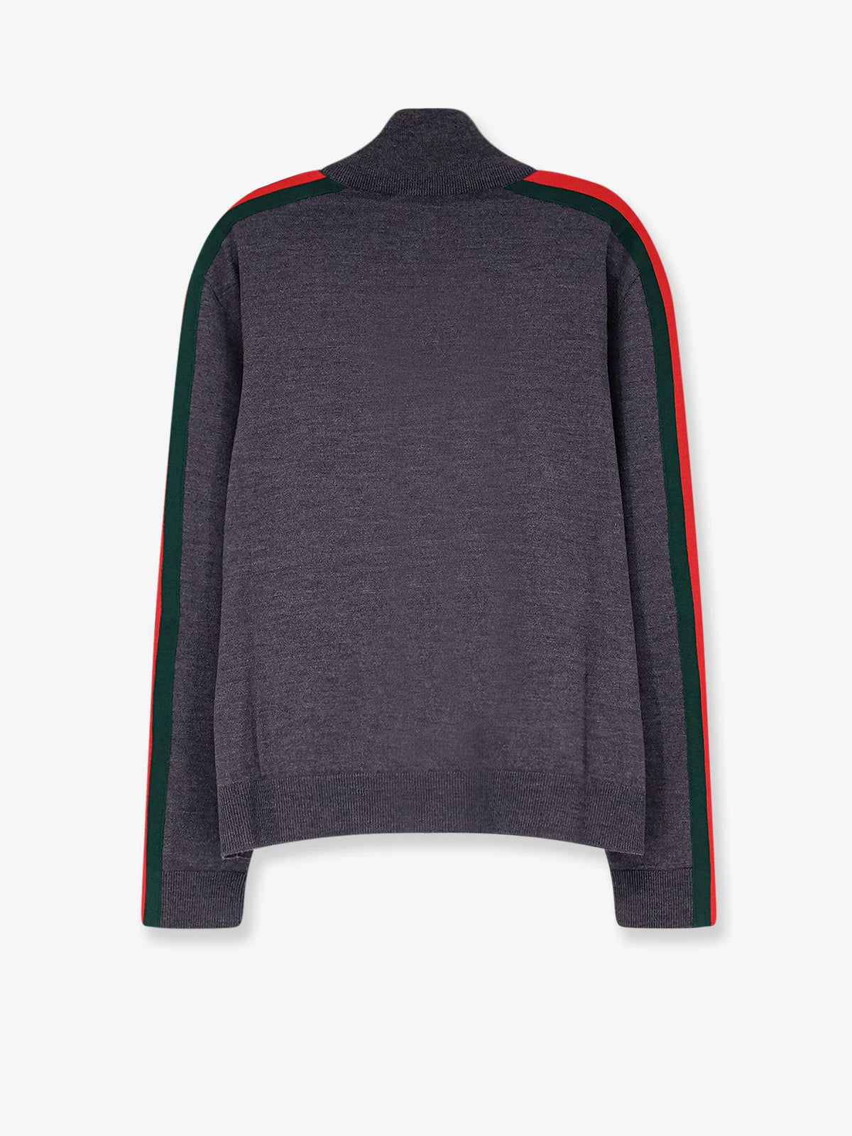 Fine wool cardigan with full zip and Web stripe