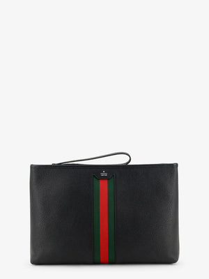 Portfolio grained leather clutch