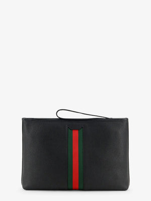 Portfolio grained leather clutch