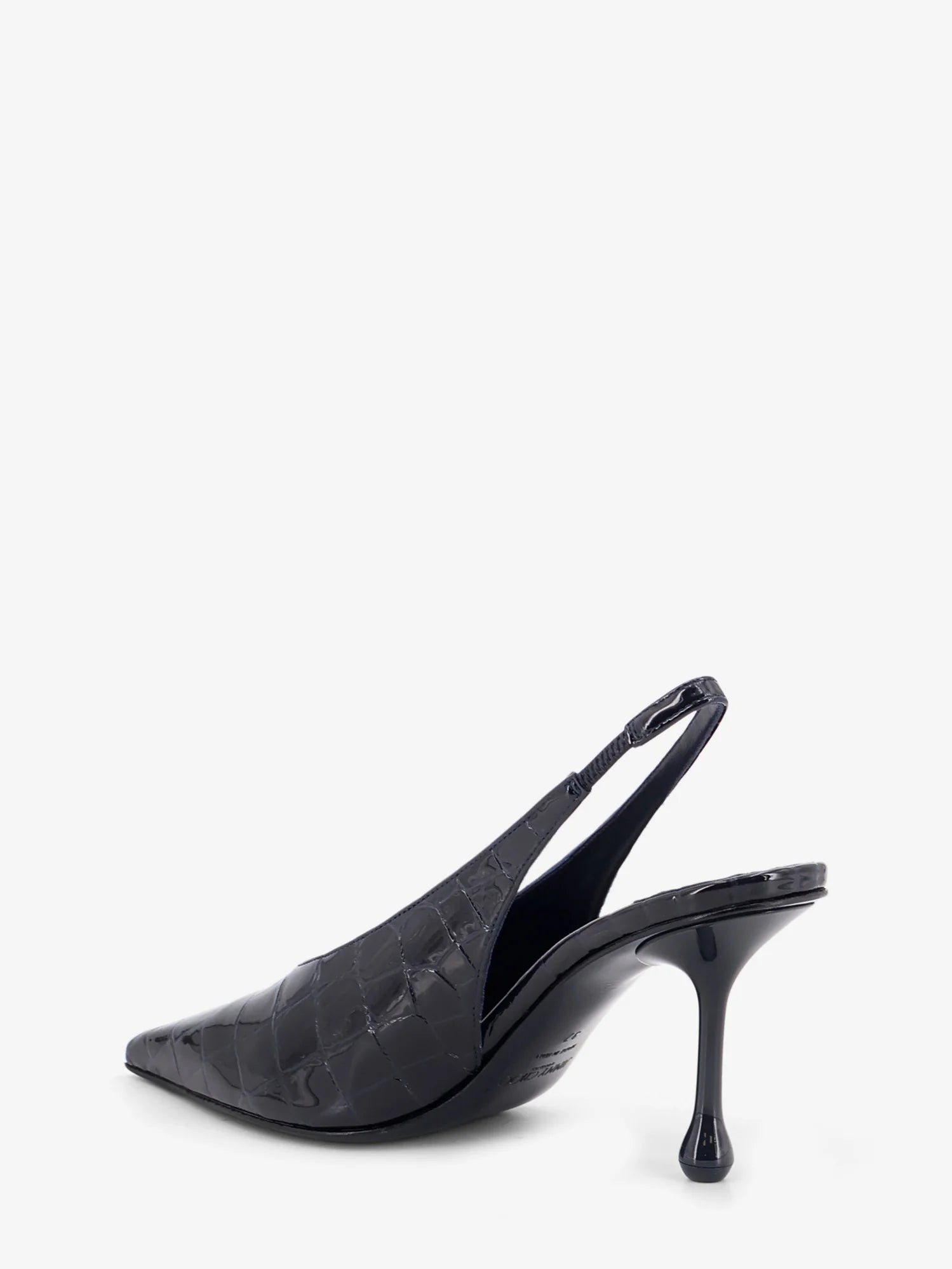 Patent leather pumps with crocodile print