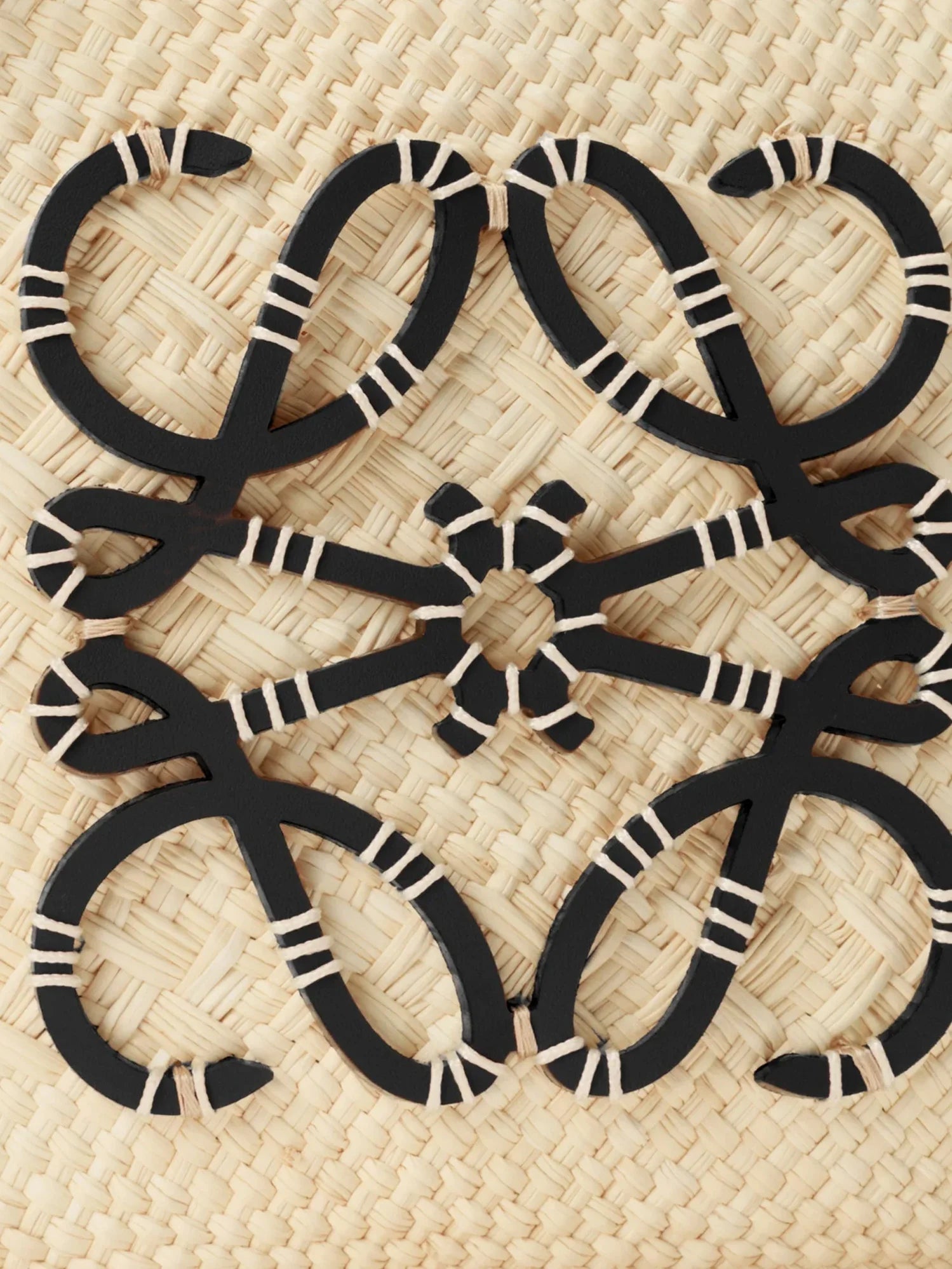 Paula's Ibiza-Anagram palm leaves and leather shoulder bag