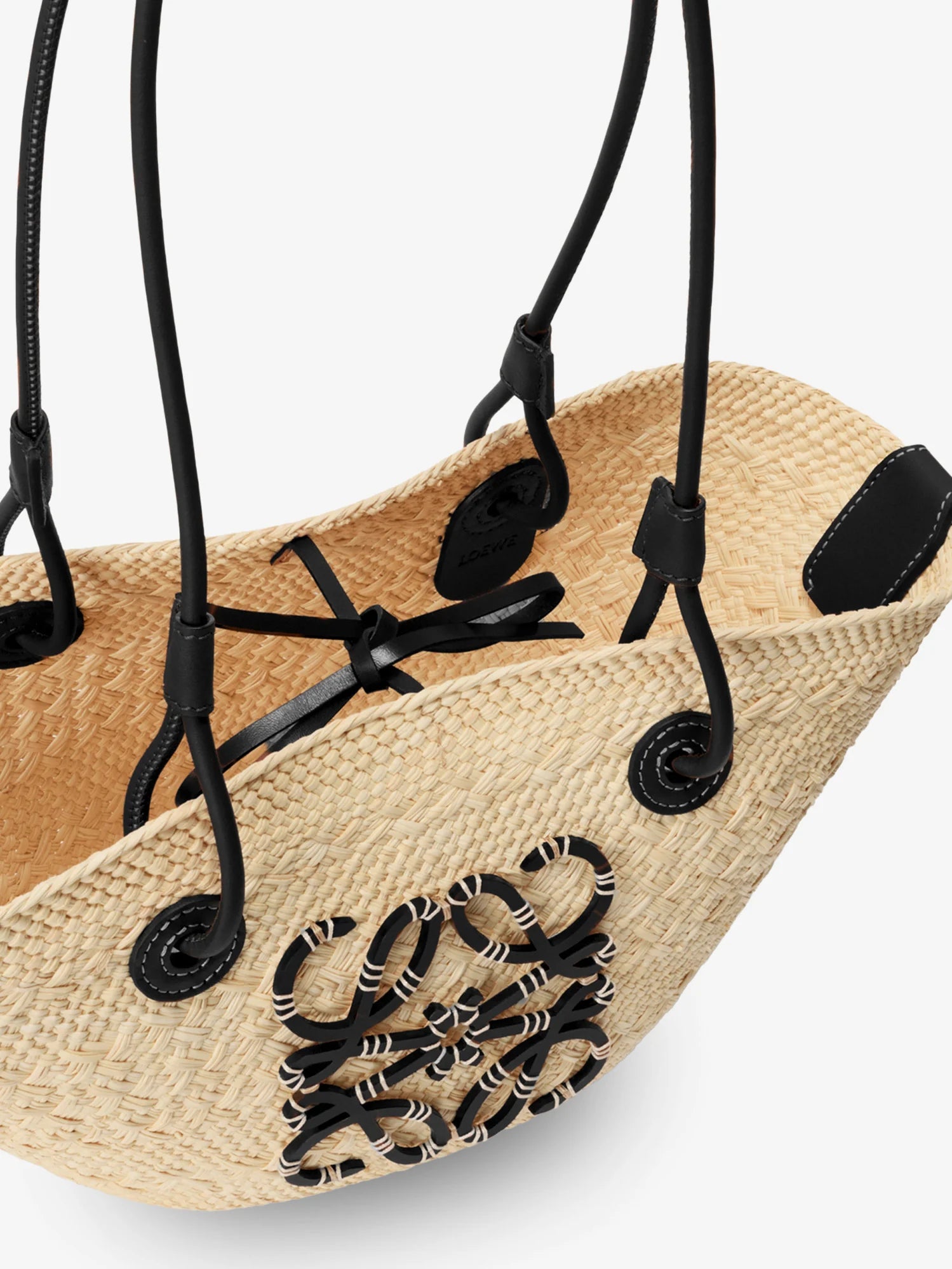 Paula's Ibiza-Anagram palm leaves and leather shoulder bag