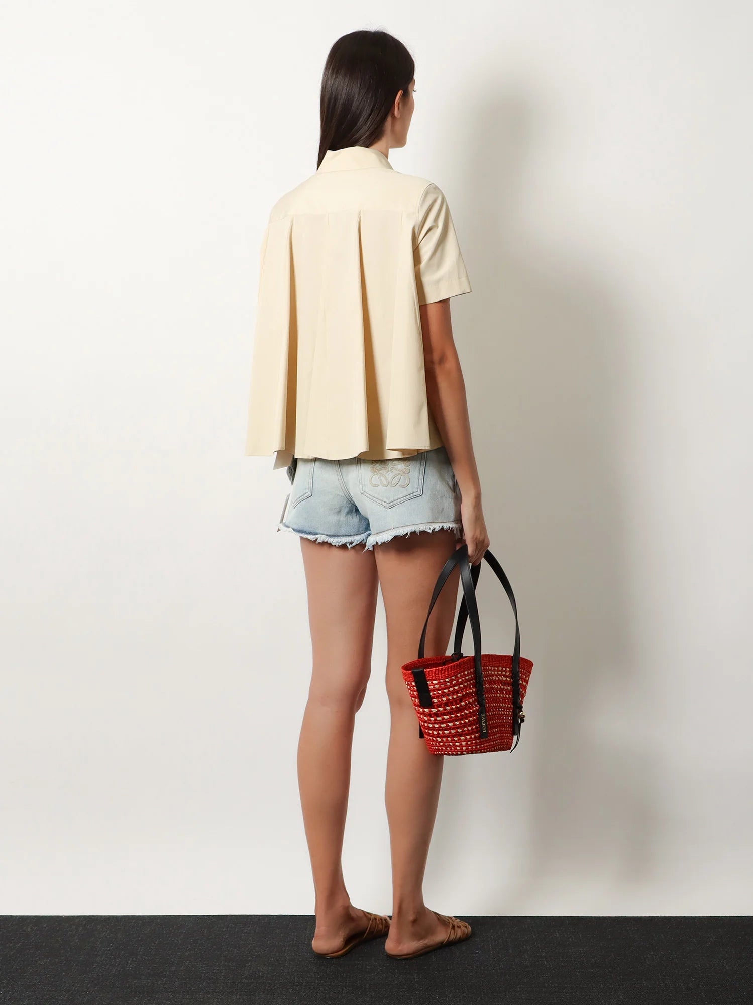 Paula's Ibiza -Braid Basket Small Small Iraca Palm Leaf Shoulder Bag