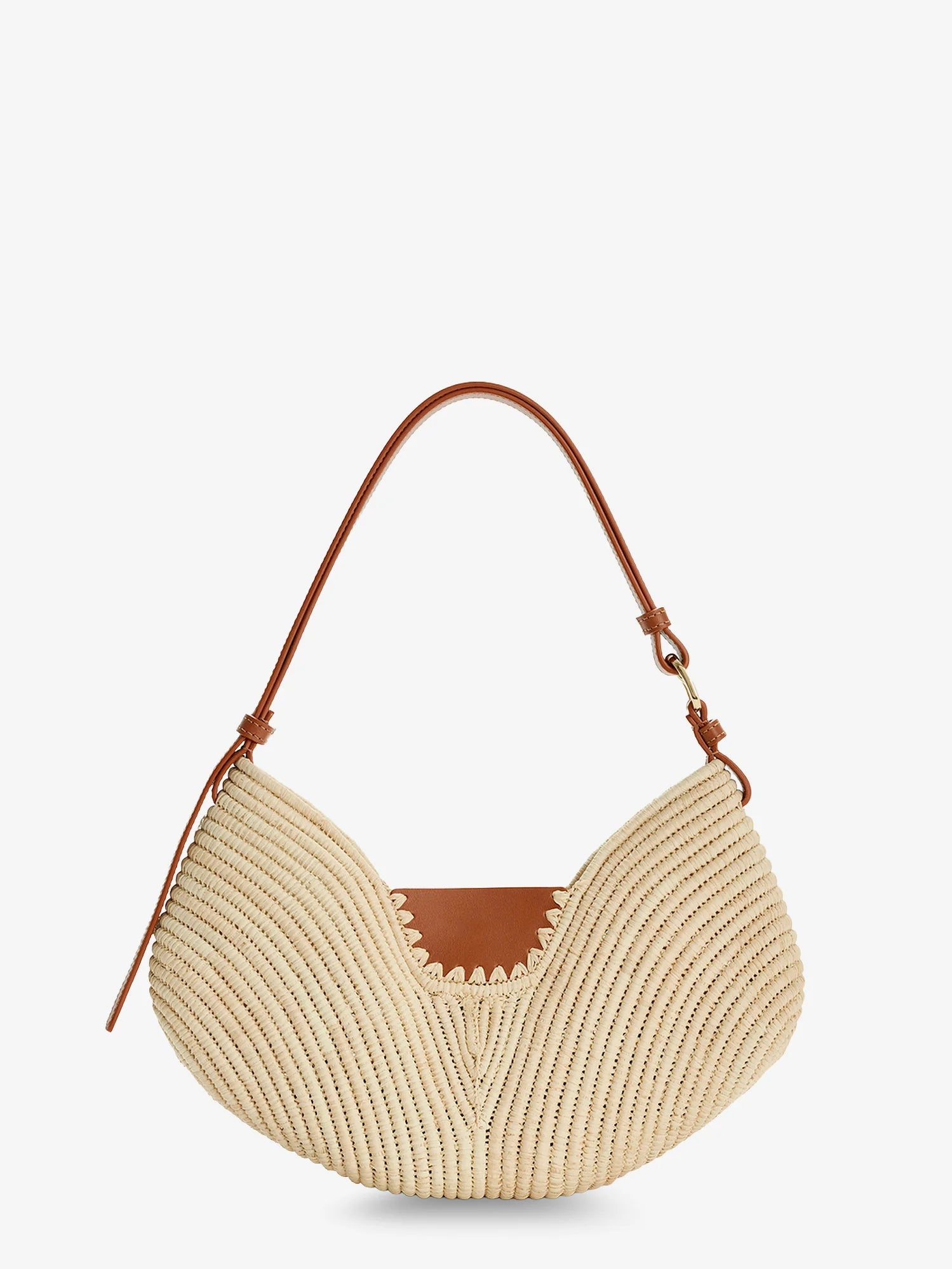 Paula's Ibiza-Swing leather and raffia shoulder bag