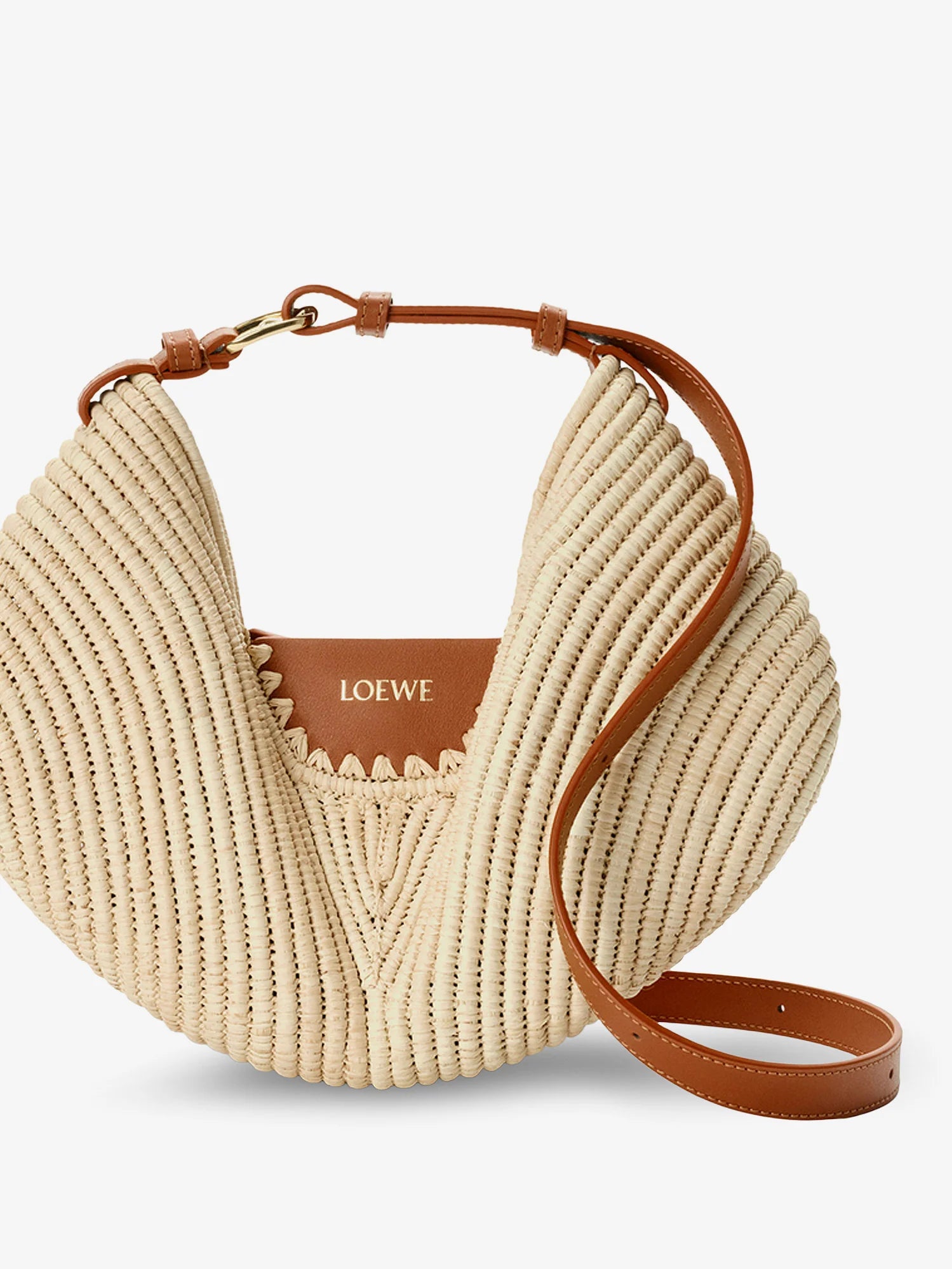 Paula's Ibiza-Swing leather and raffia shoulder bag