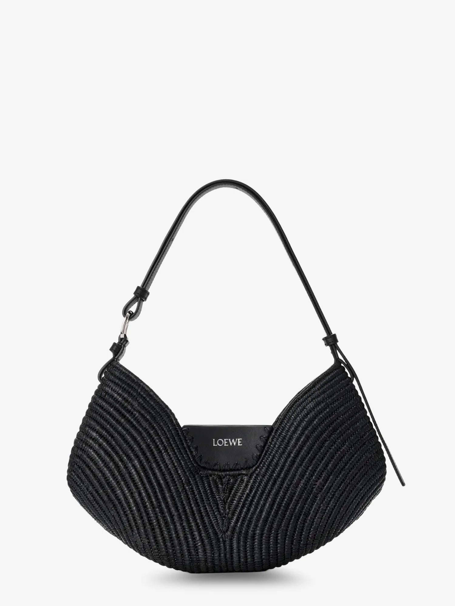 Paula's Ibiza-Swing raffia and leather shoulder bag
