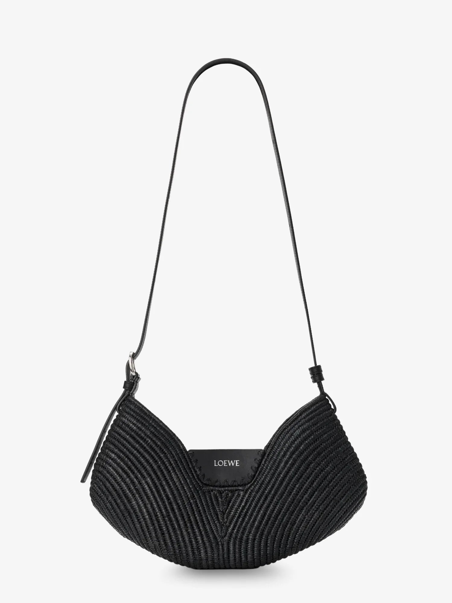 Paula's Ibiza-Swing raffia and leather shoulder bag