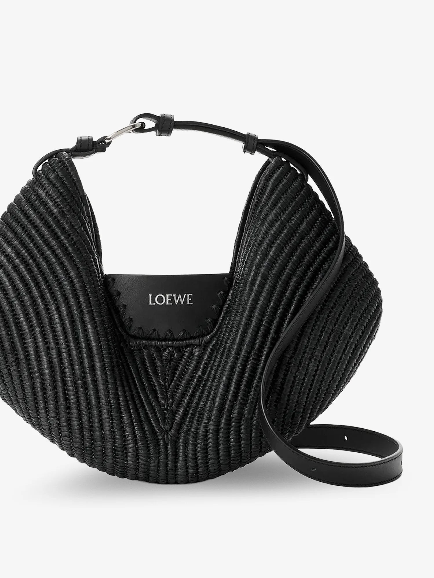 Paula's Ibiza-Swing raffia and leather shoulder bag