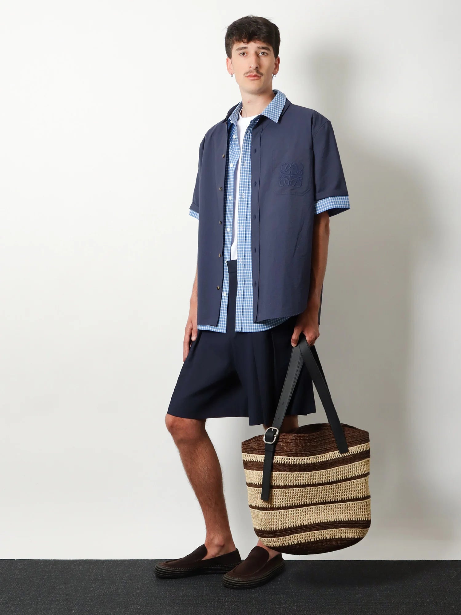 Paula's Ibiza Two-Tone Raffia Loop Shopping Bag