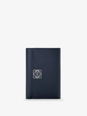 Anagram leather wallet with front logo
