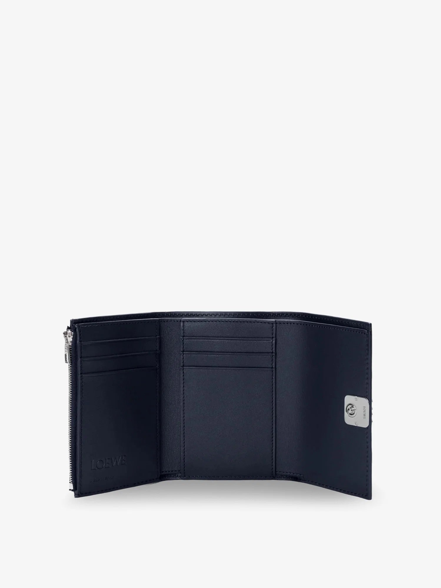 Anagram leather wallet with front logo
