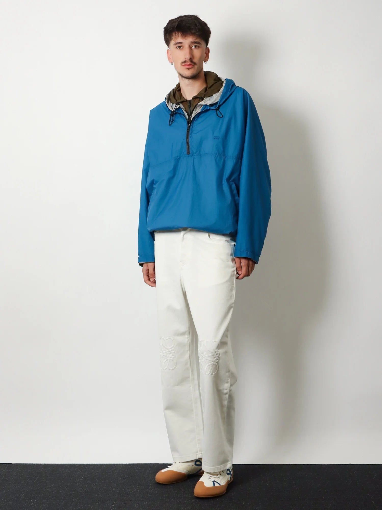 Anorak technical fabric windbreaker with embroidered Anagram logo