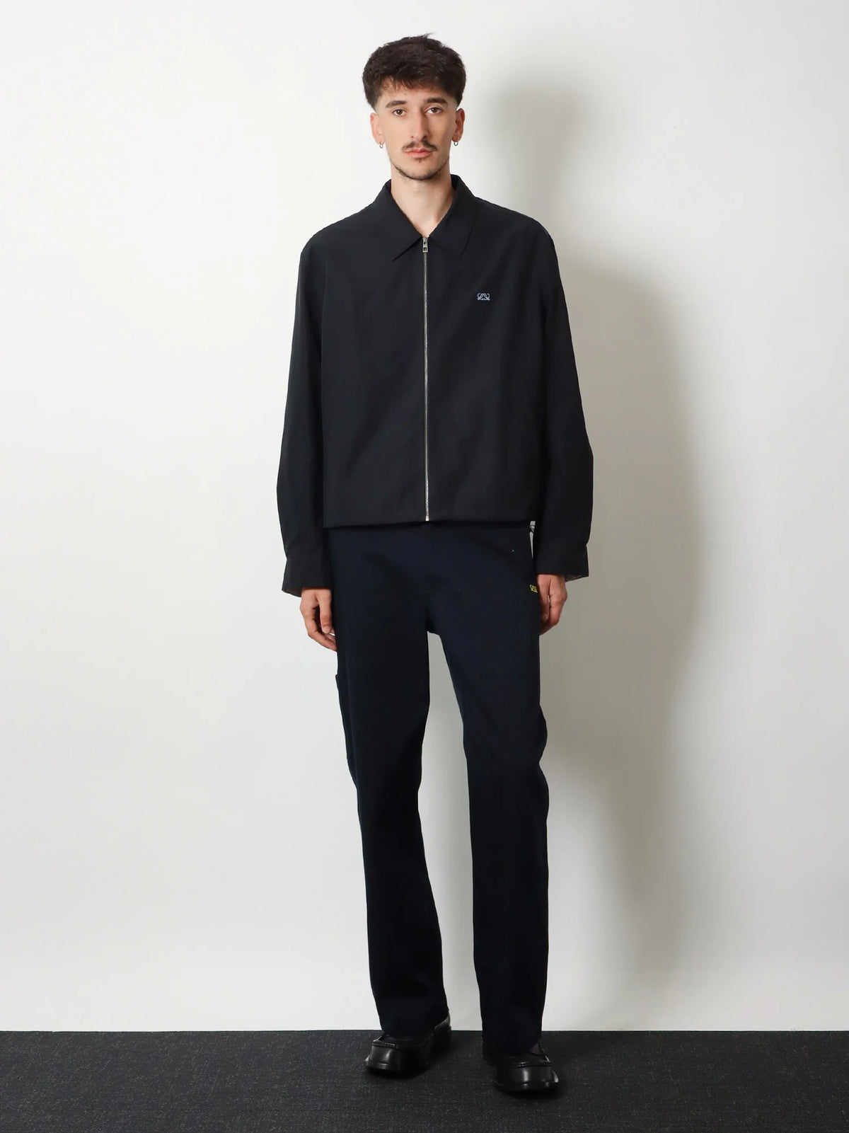 Cotton blend jacket with Logo embroidery