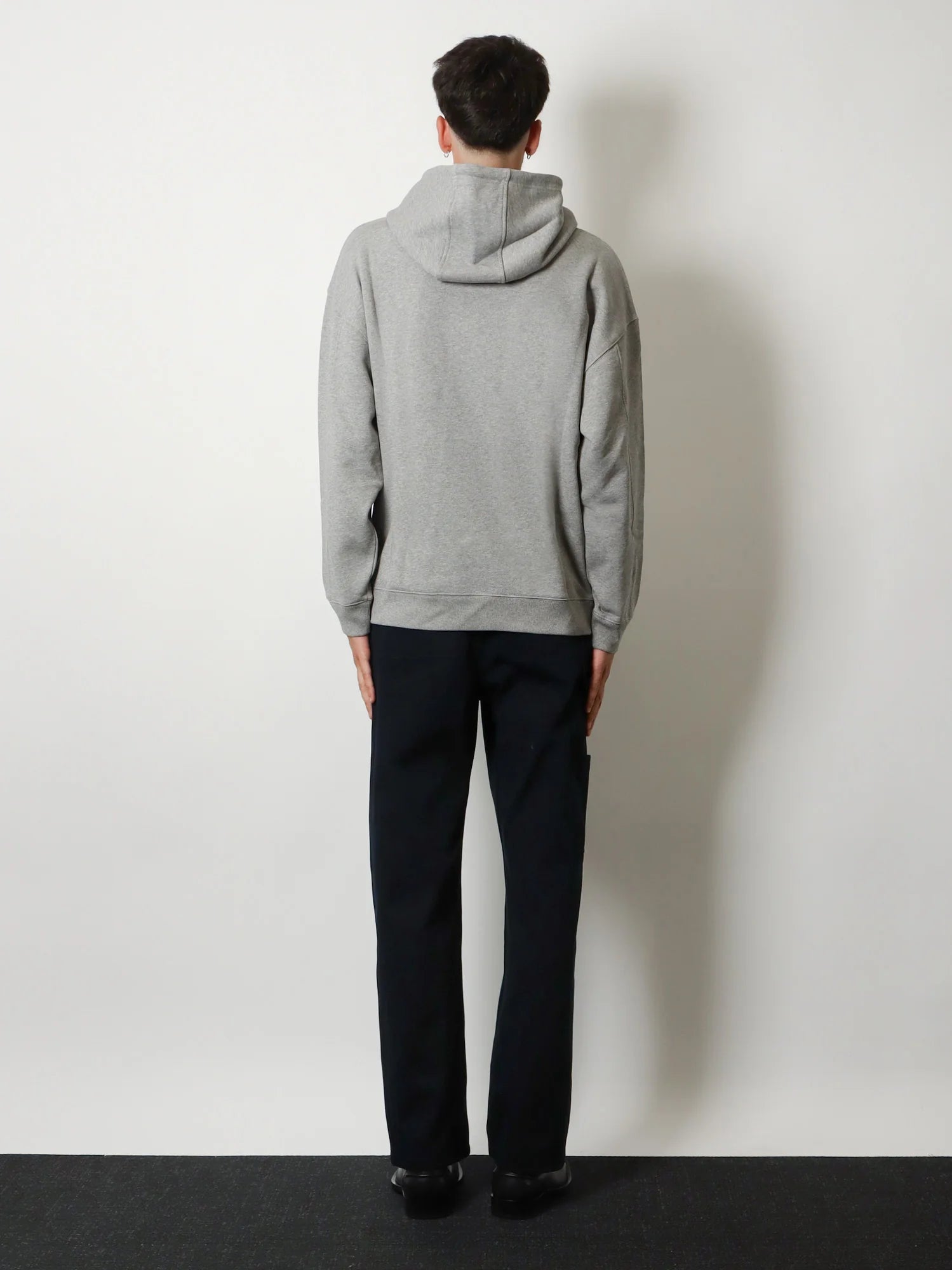 Denim trousers with contrasting embroidered logo