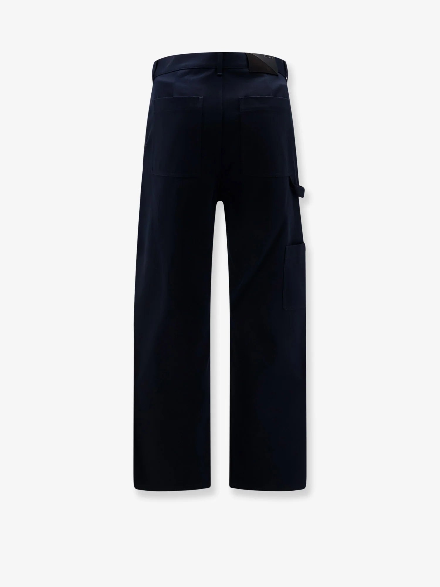 Denim trousers with contrasting embroidered logo