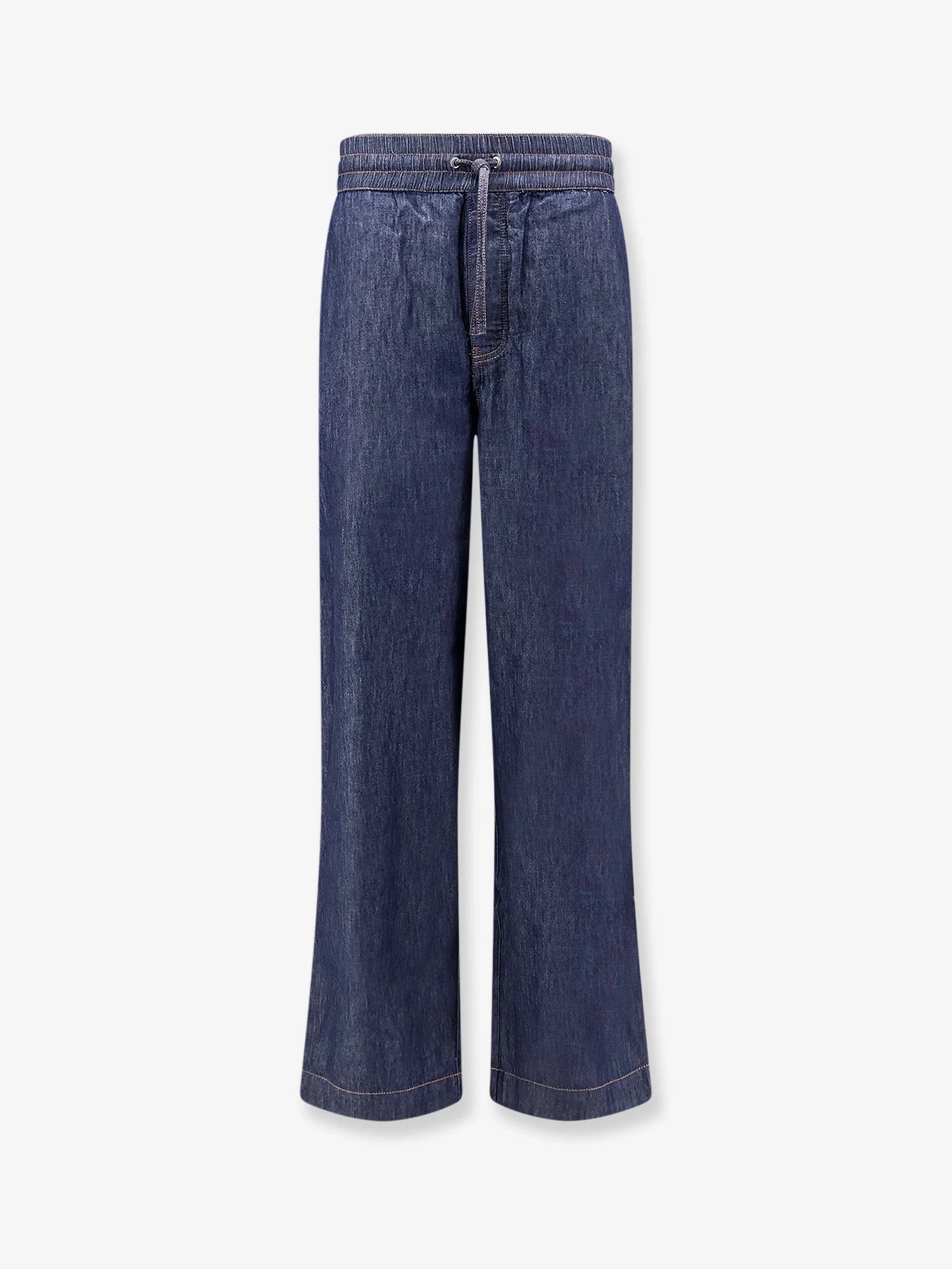 Jeans with adjustable drawstring