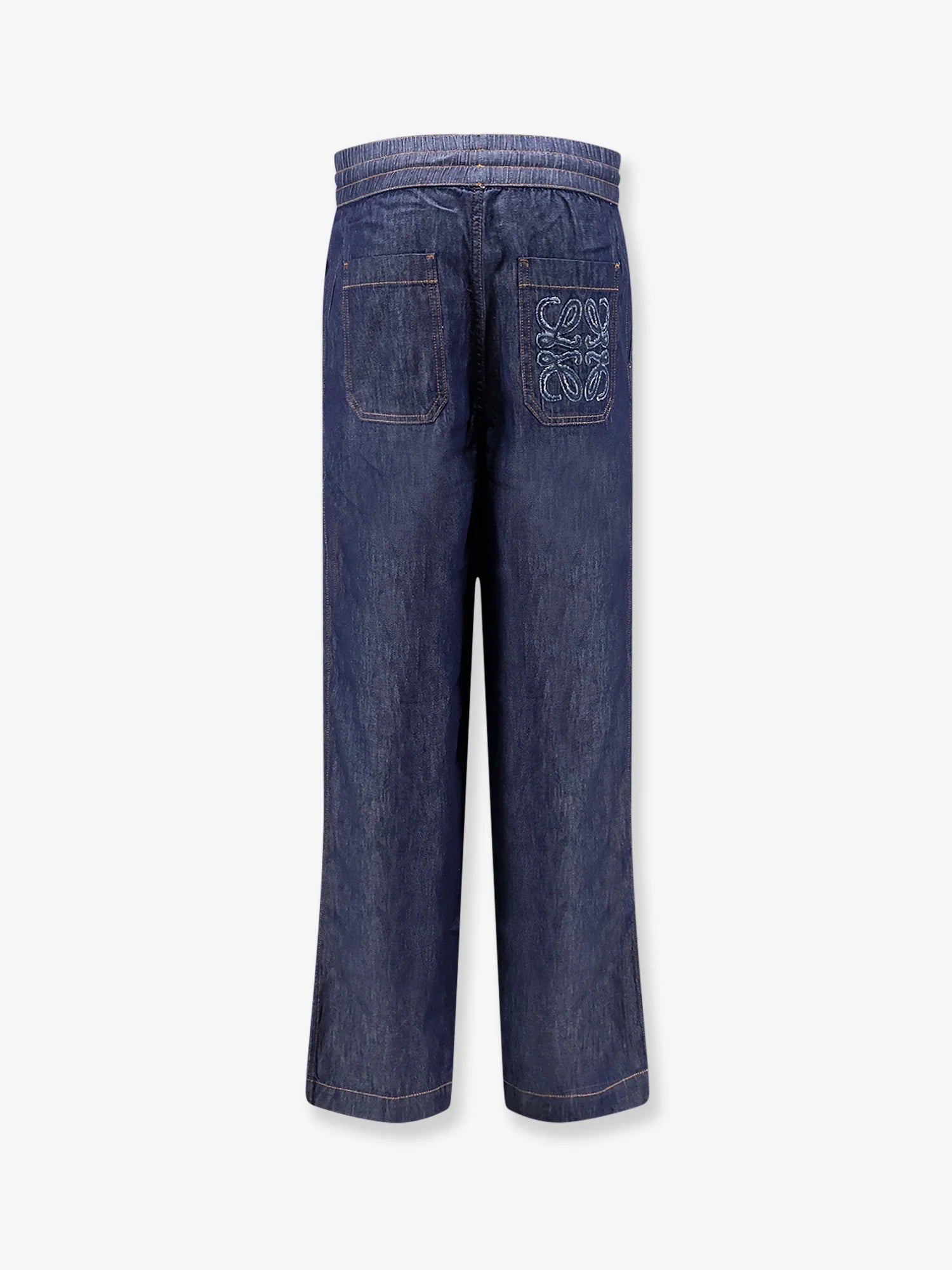 Jeans with adjustable drawstring