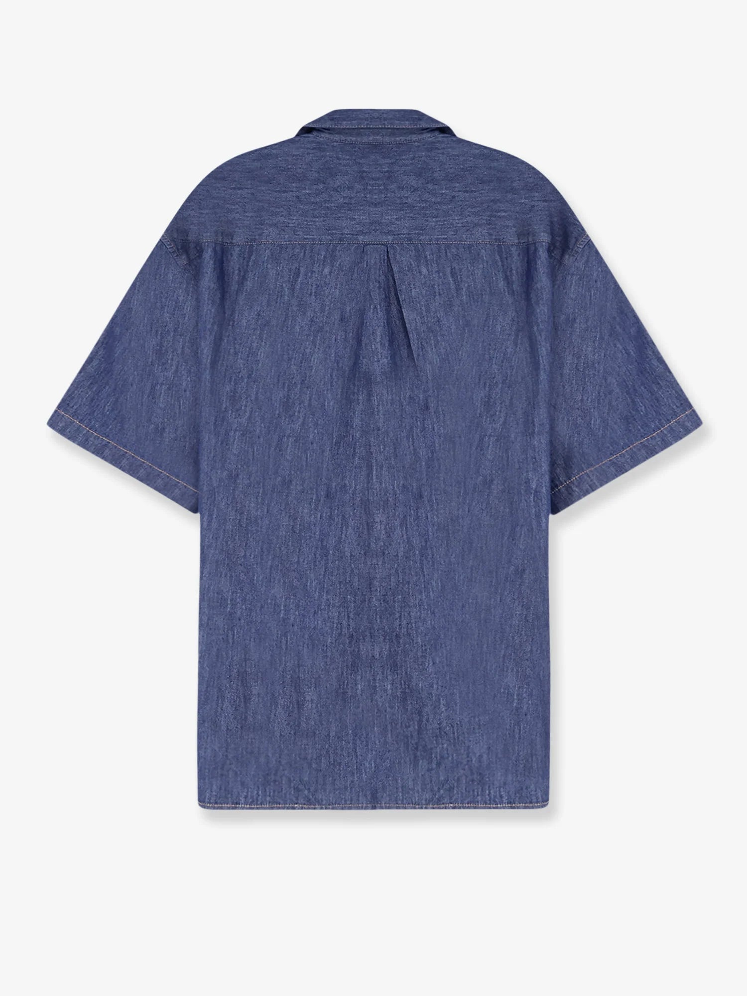 Blue denim shirt with embroidered Anagram logo