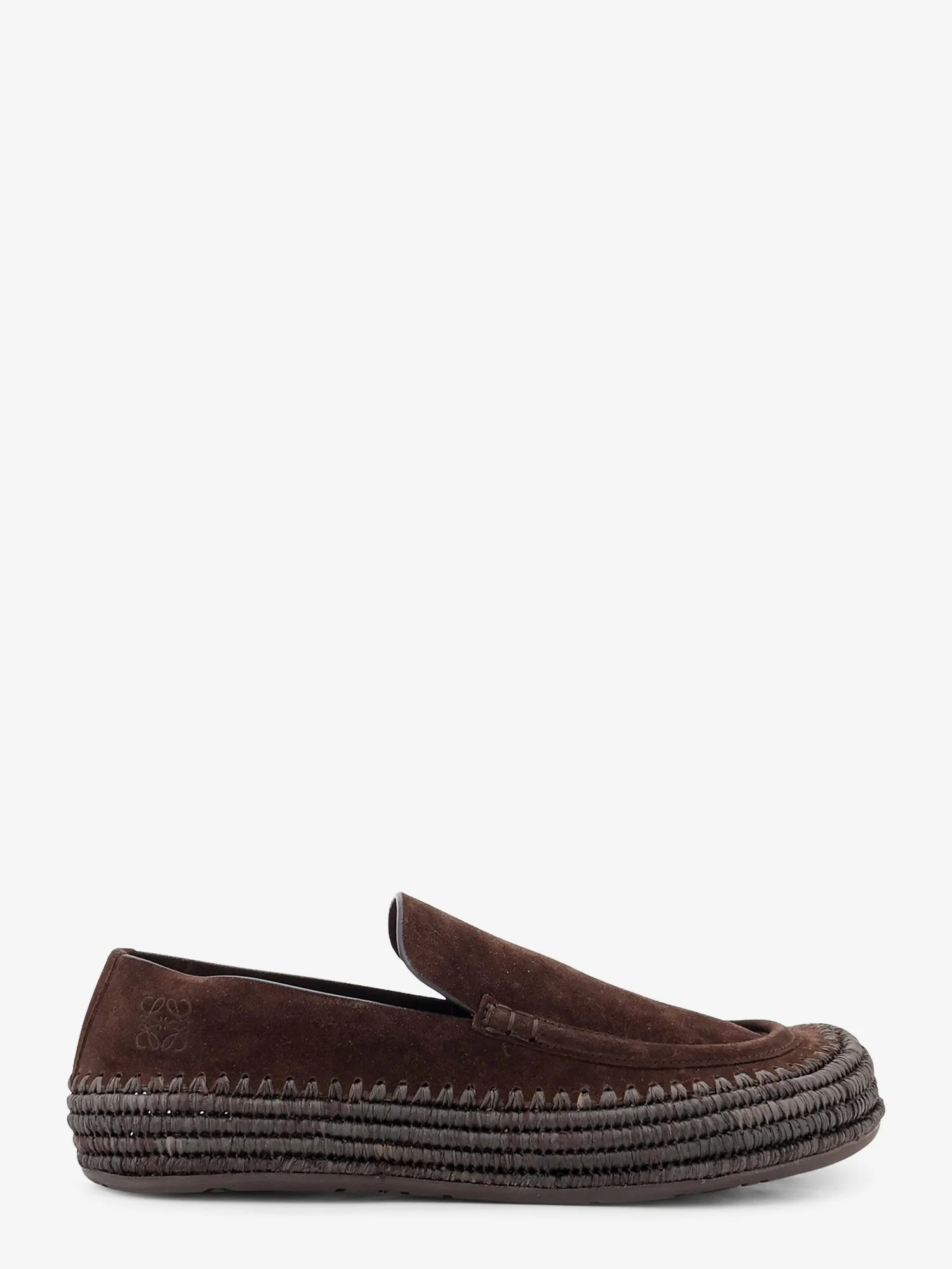 Rio suede and raffia loafers