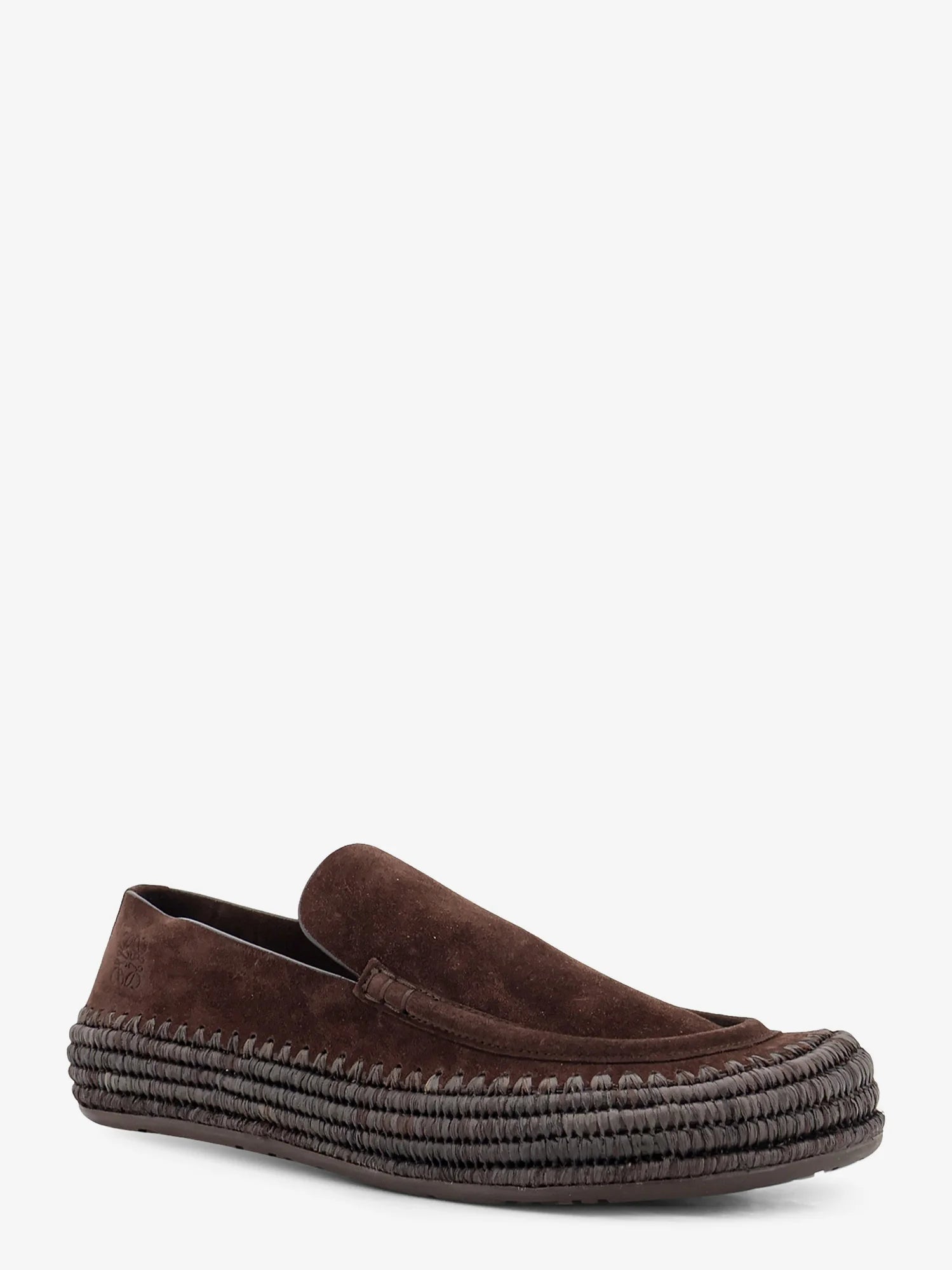 Rio suede and raffia loafers