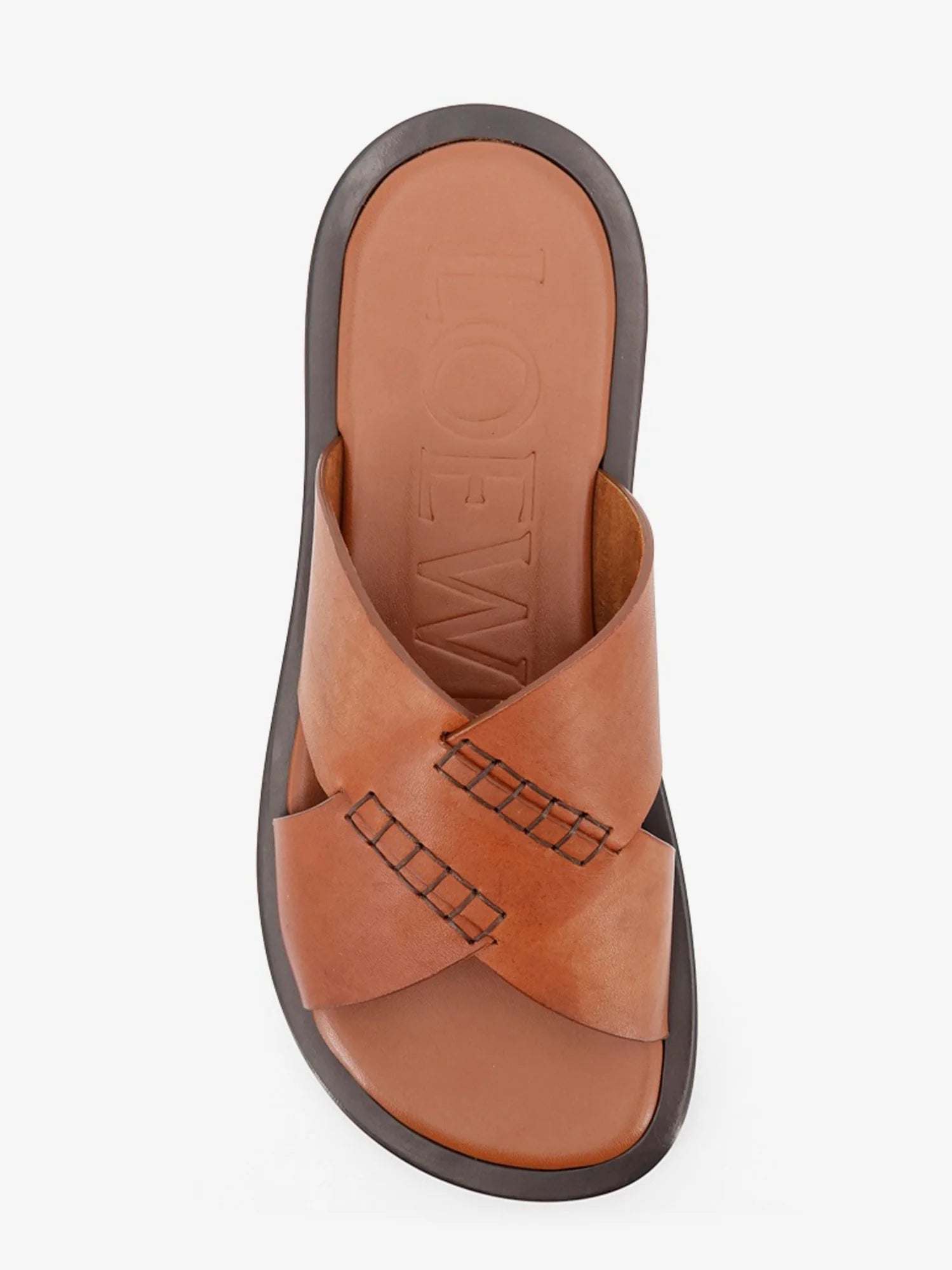 Flex leather sandals with crisscross detail