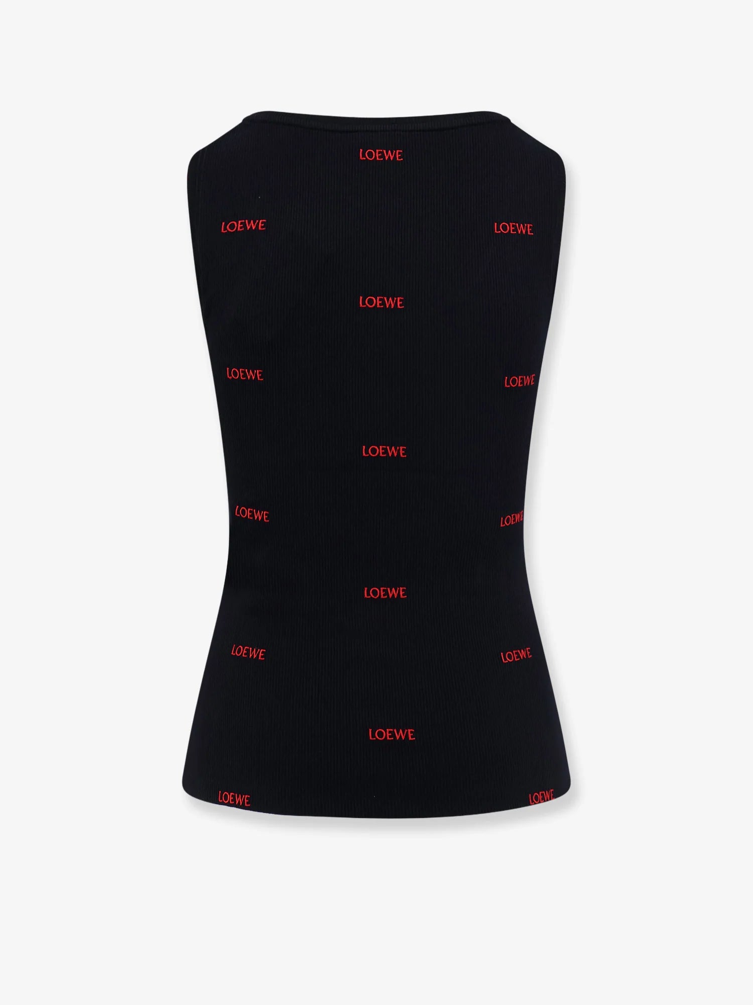 Cotton tank top with all-over logo lettering embroidery