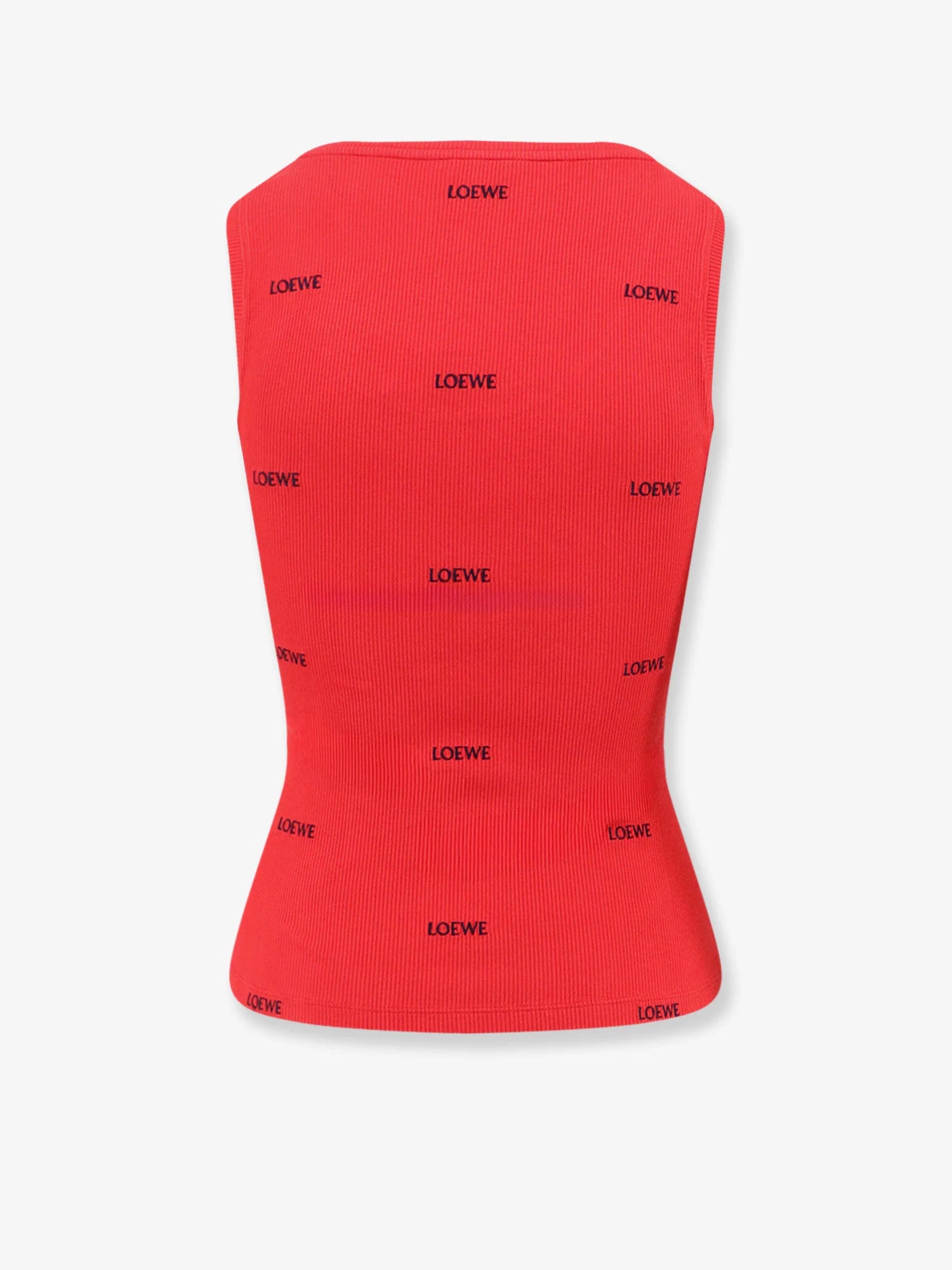 Cotton tank top with all-over logo lettering embroidery