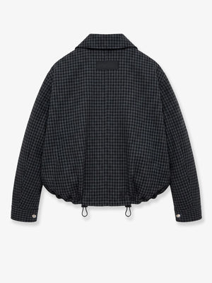 Lightweight wool jacket with a check pattern