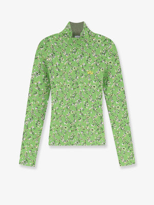 Viscose blend top with floral motif