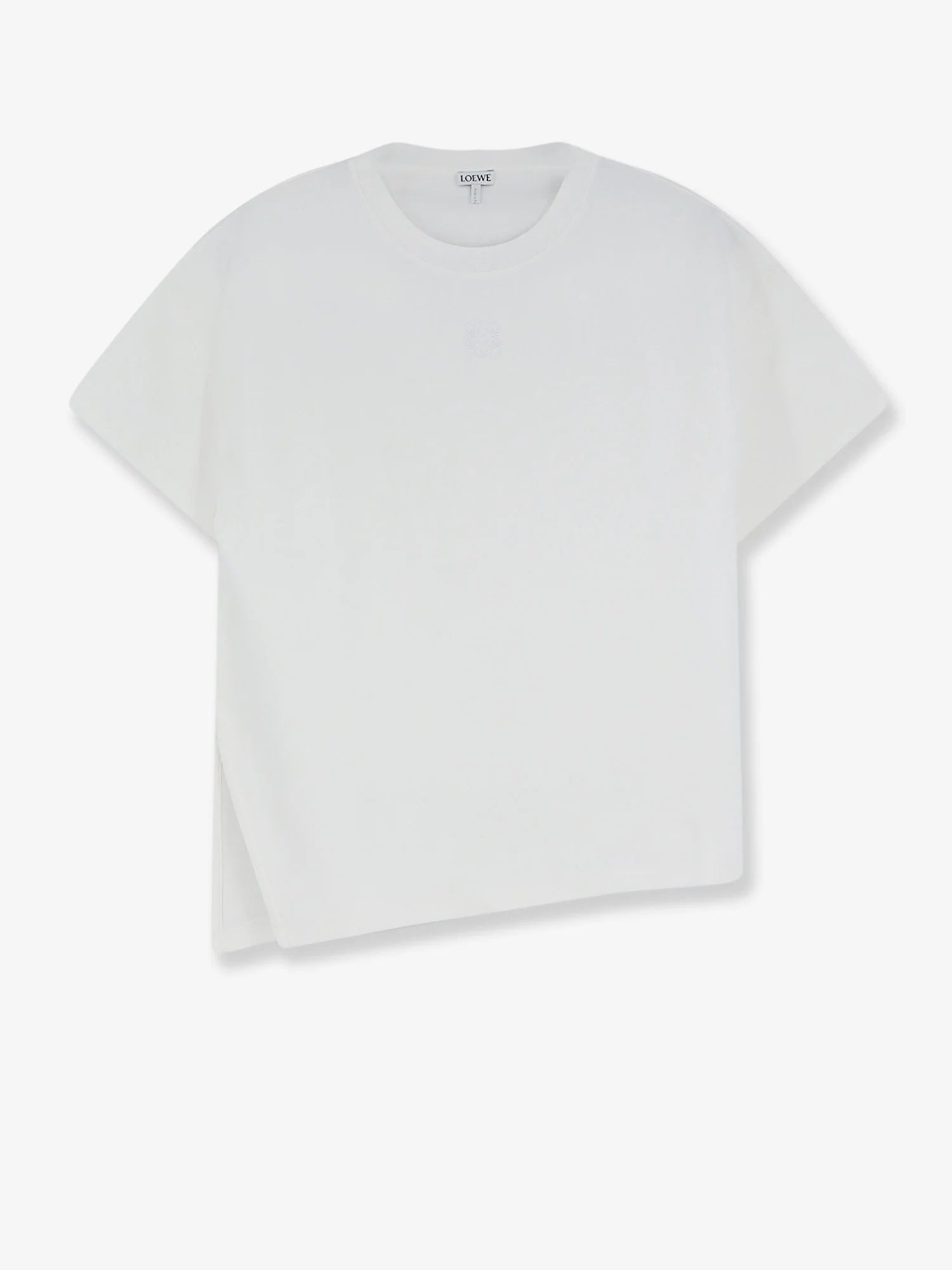 Asymmetric cotton blend t-shirt