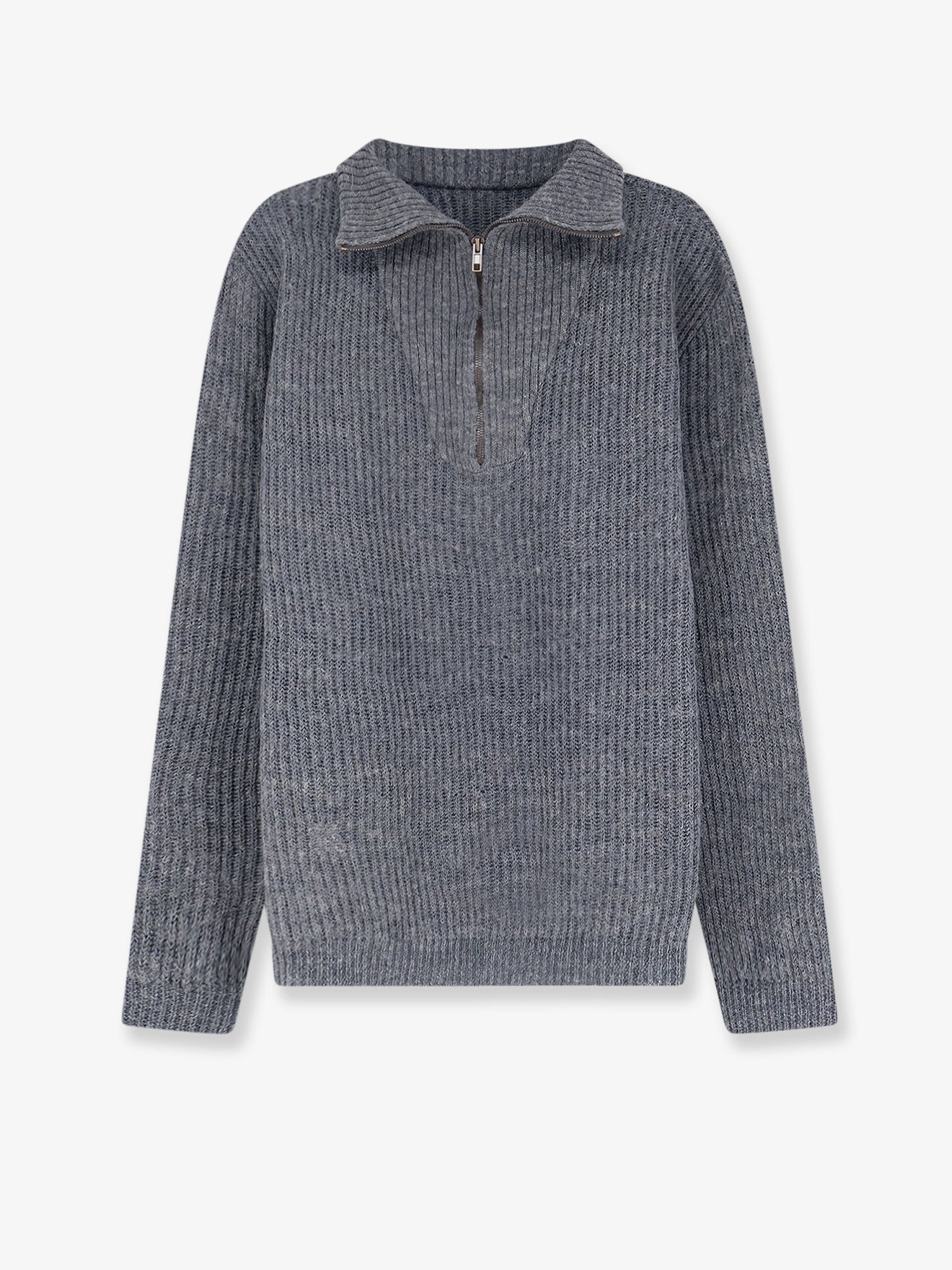 Ribbed linen and wool blend sweater