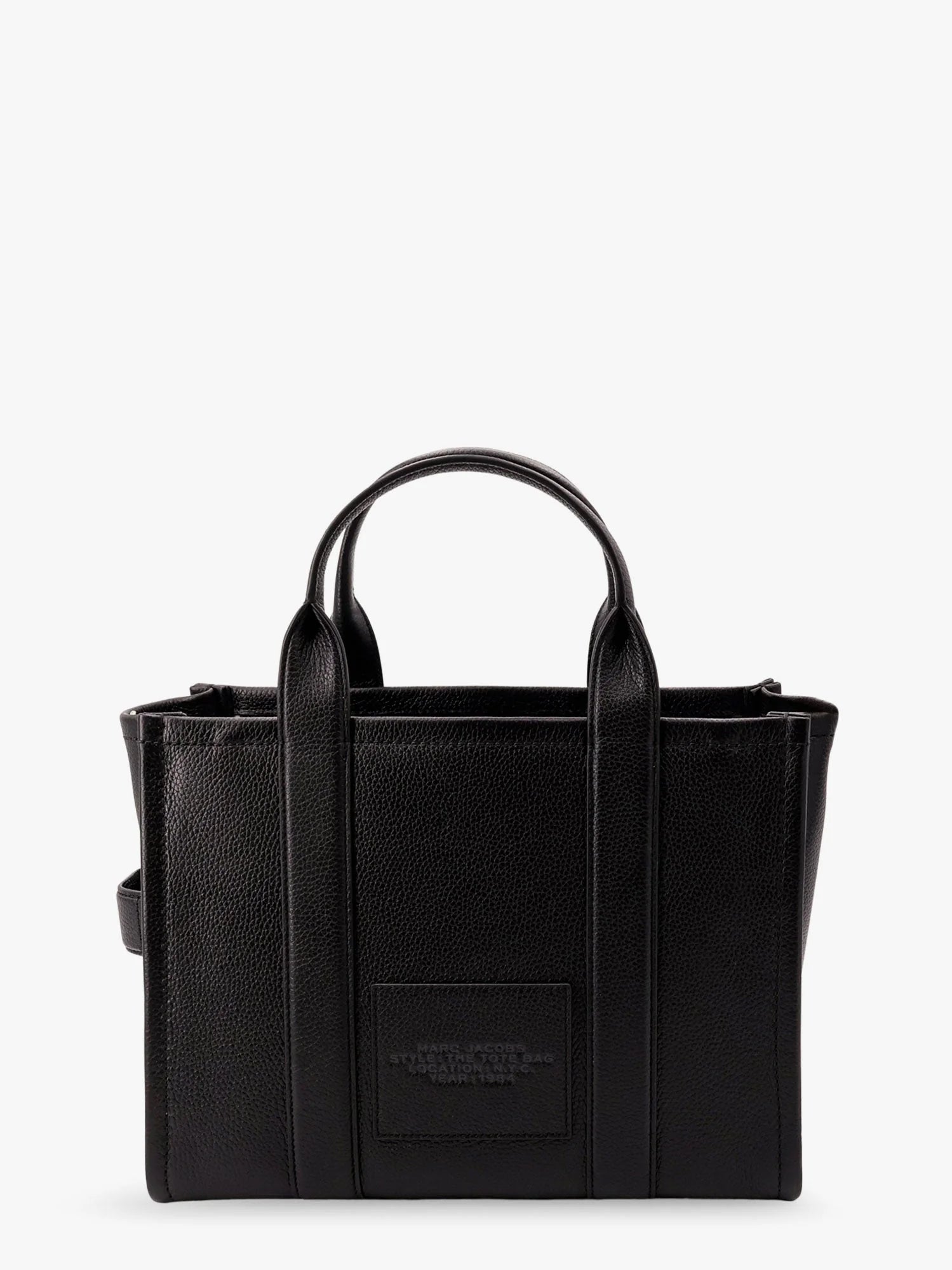 Leather shoulder bag with logo on the front