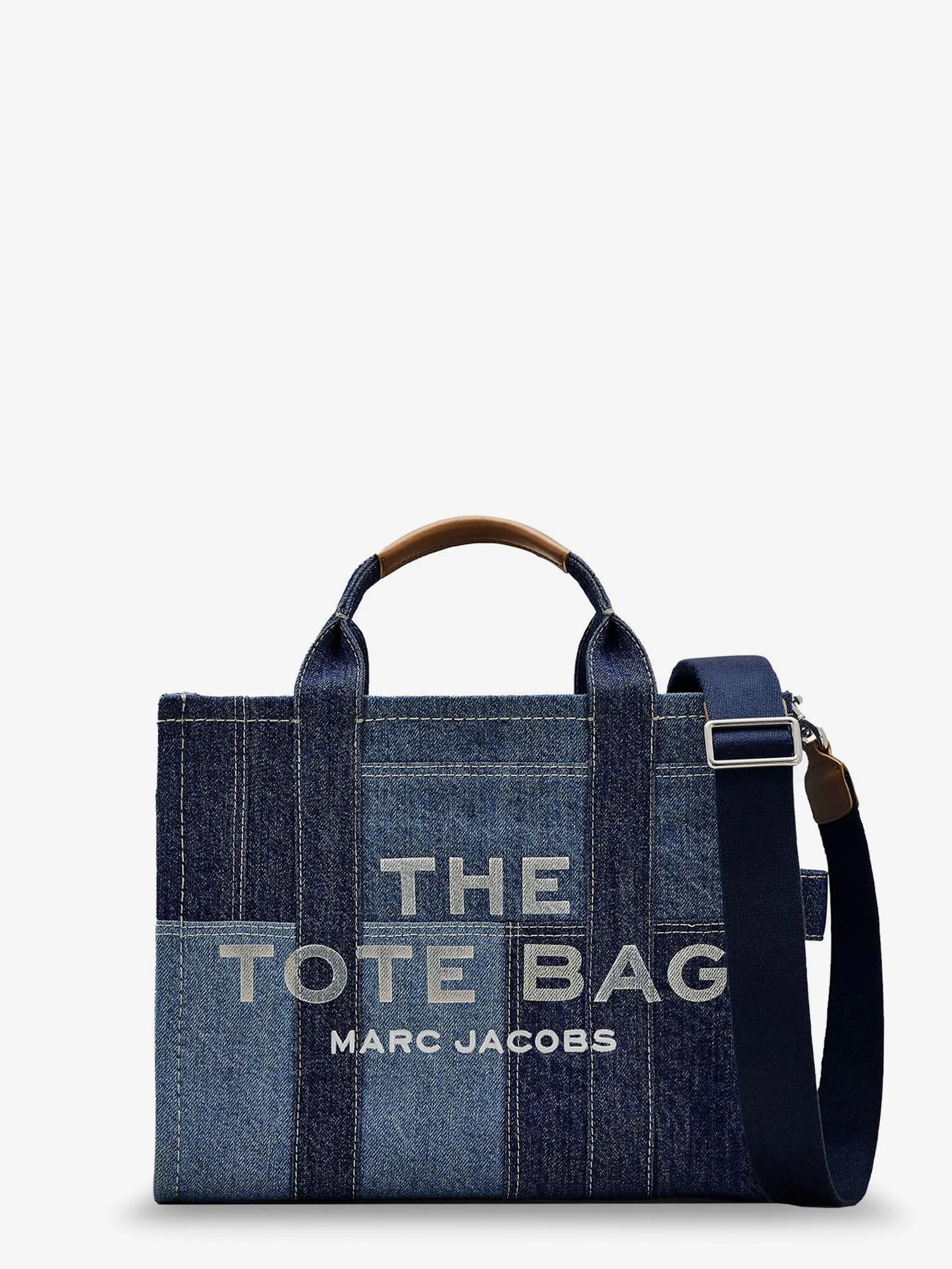 The denim Medium handbag with front logo print
