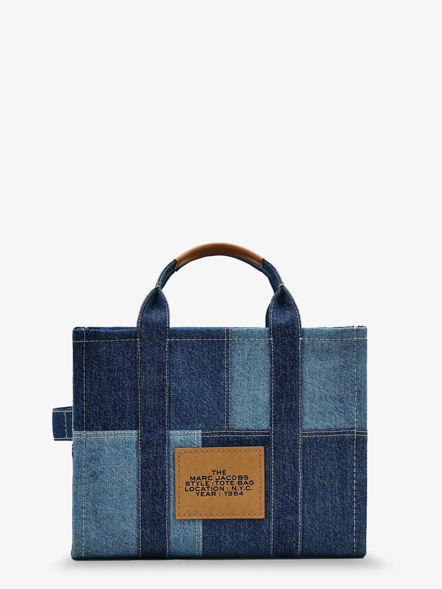 The denim Medium handbag with front logo print