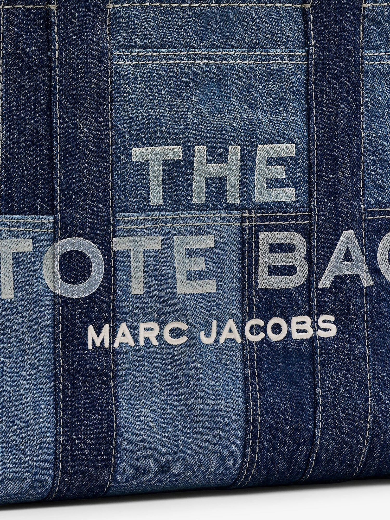 The denim Medium handbag with front logo print
