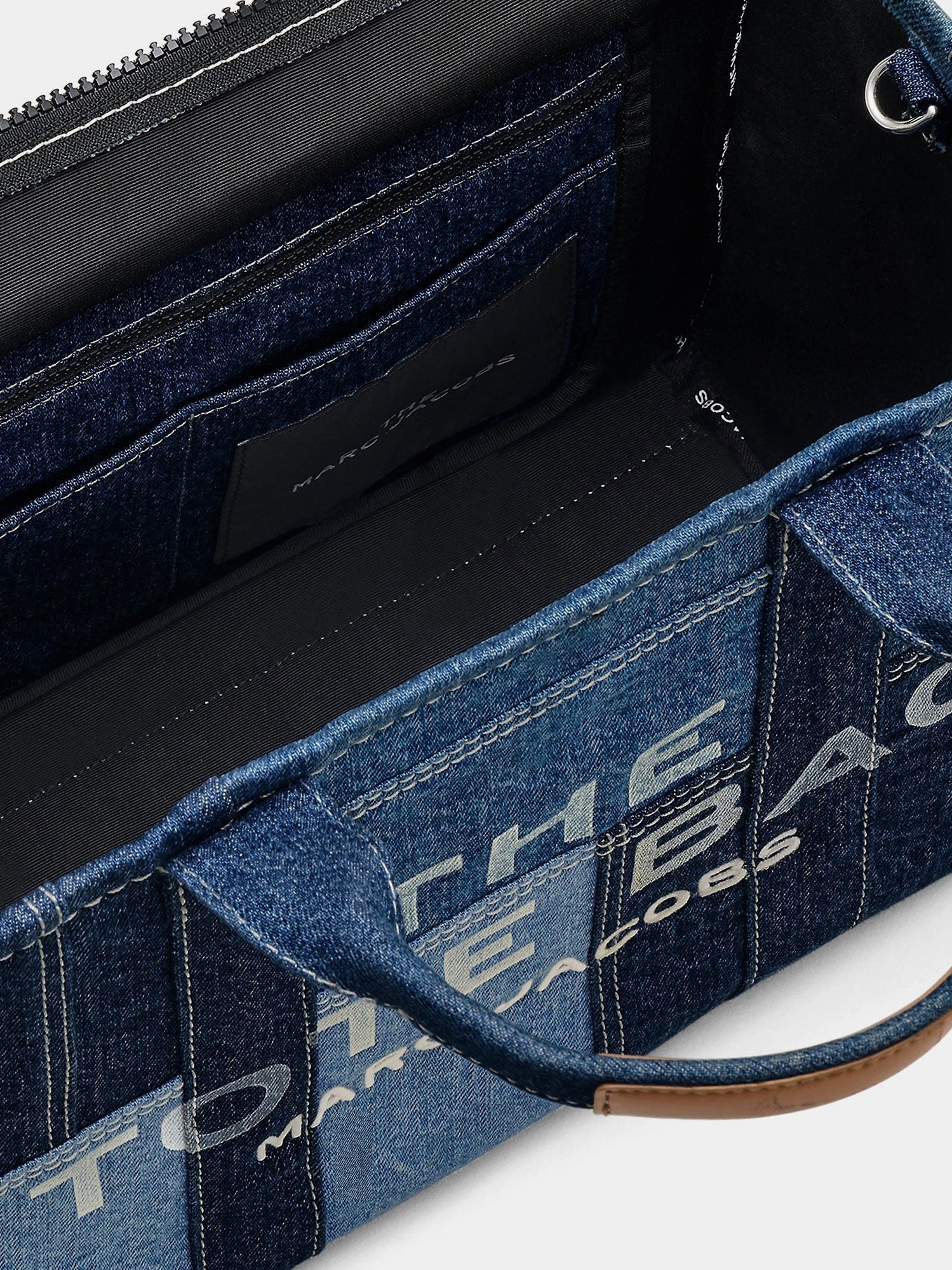 The denim Medium handbag with front logo print