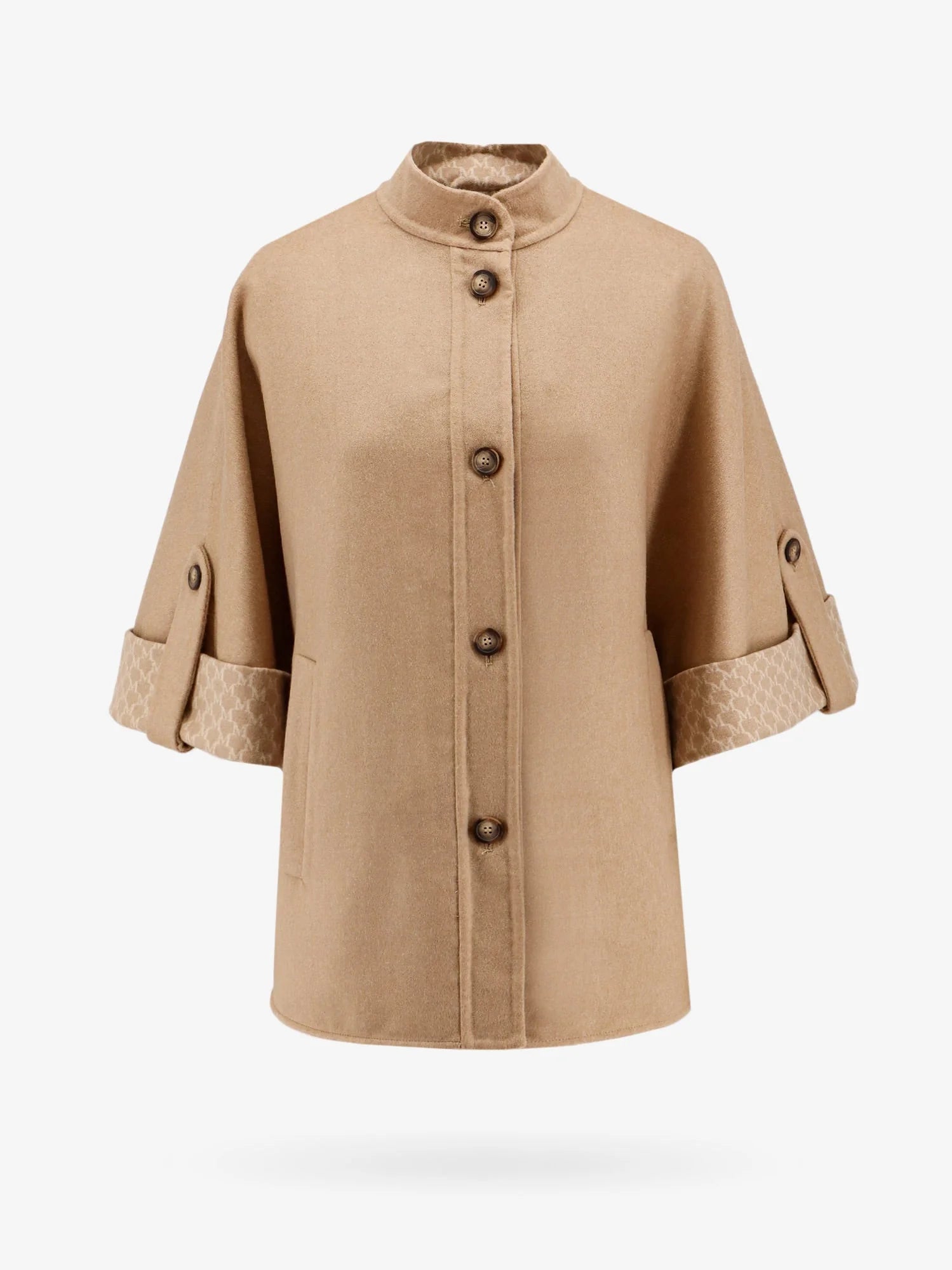 MAX MARA - Virgin wool and cashmere cape wih pockets on the front
