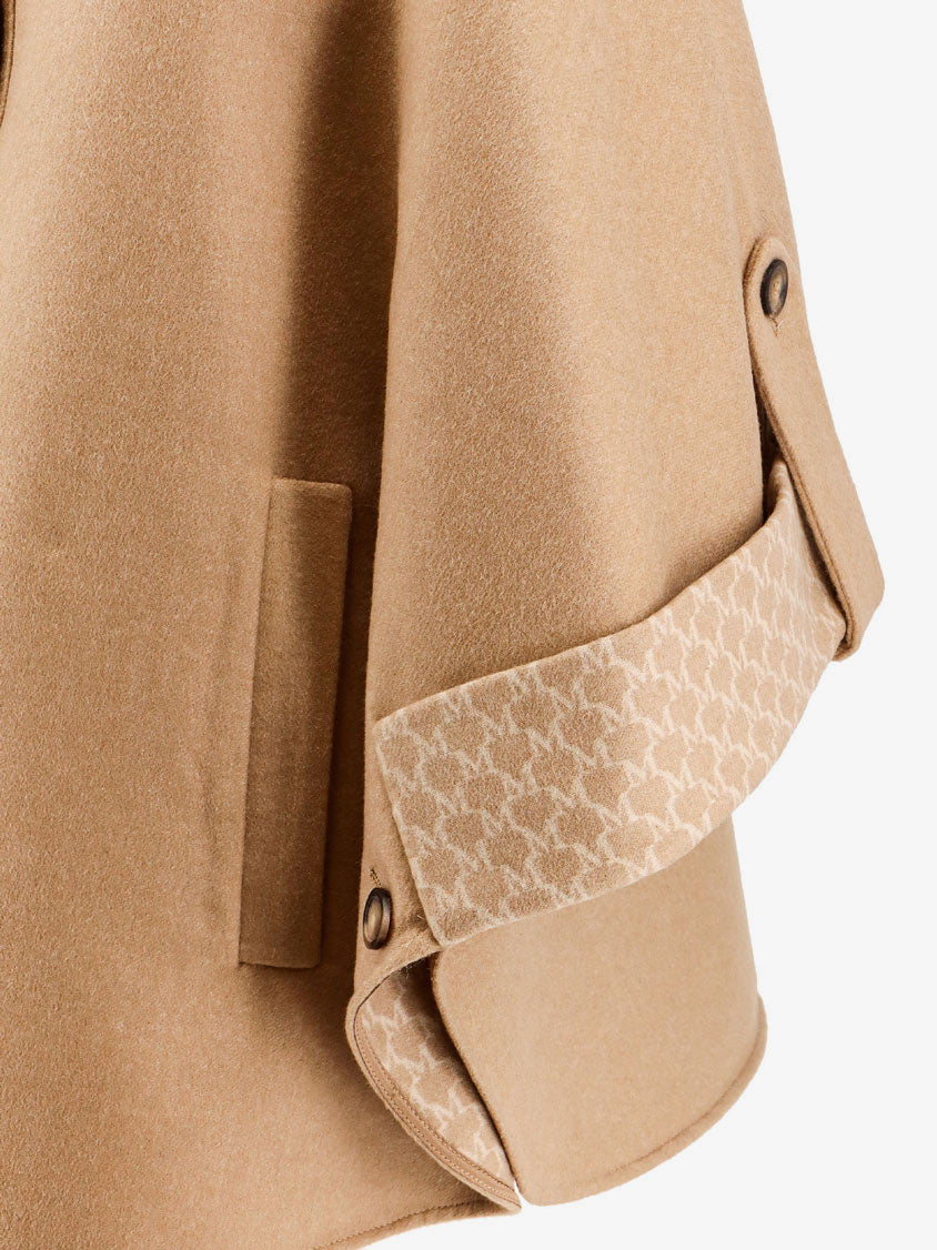 MAX MARA - Virgin wool and cashmere cape wih pockets on the front