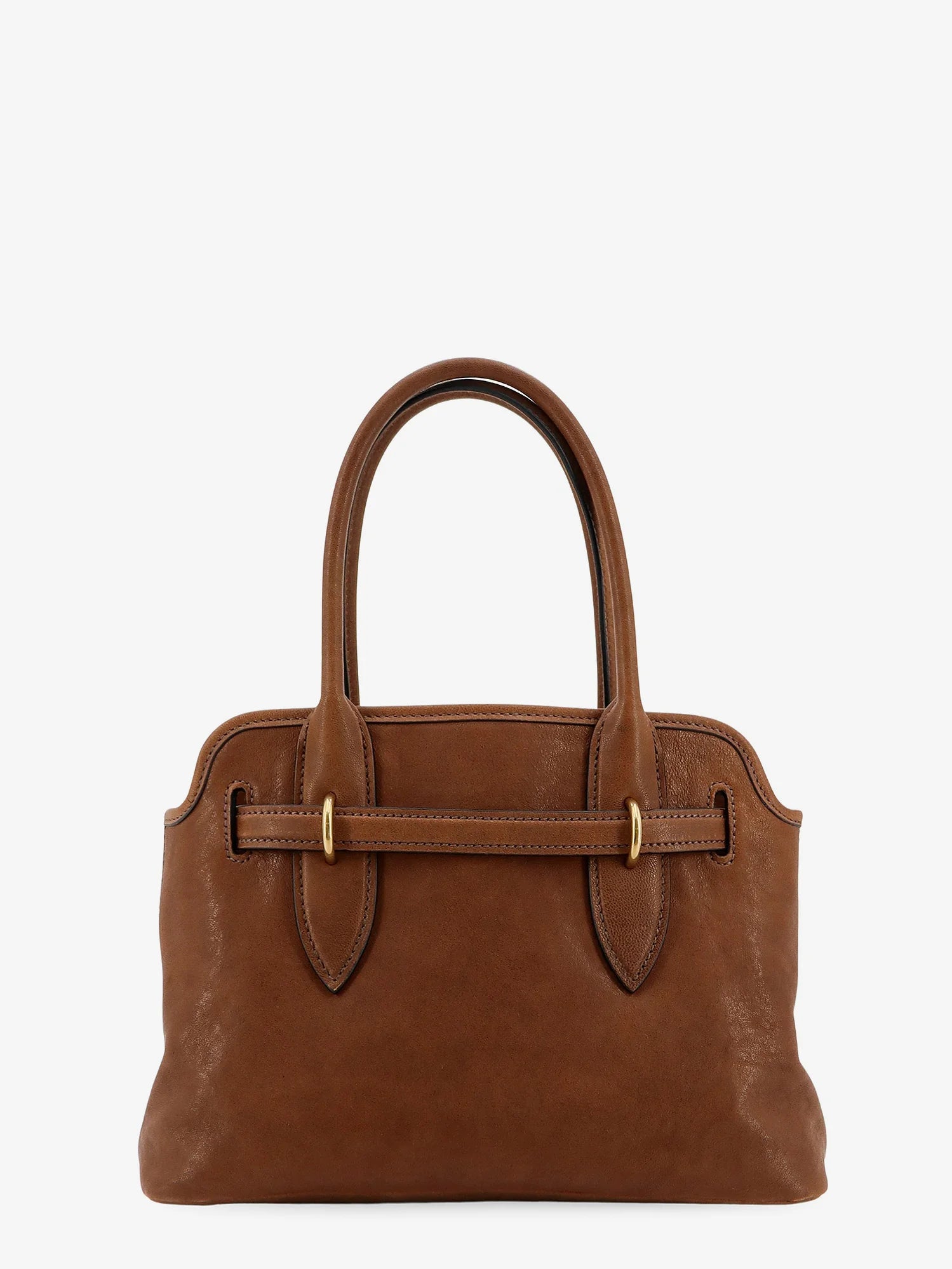 Aventure leather handbag with embossed lettering logo
