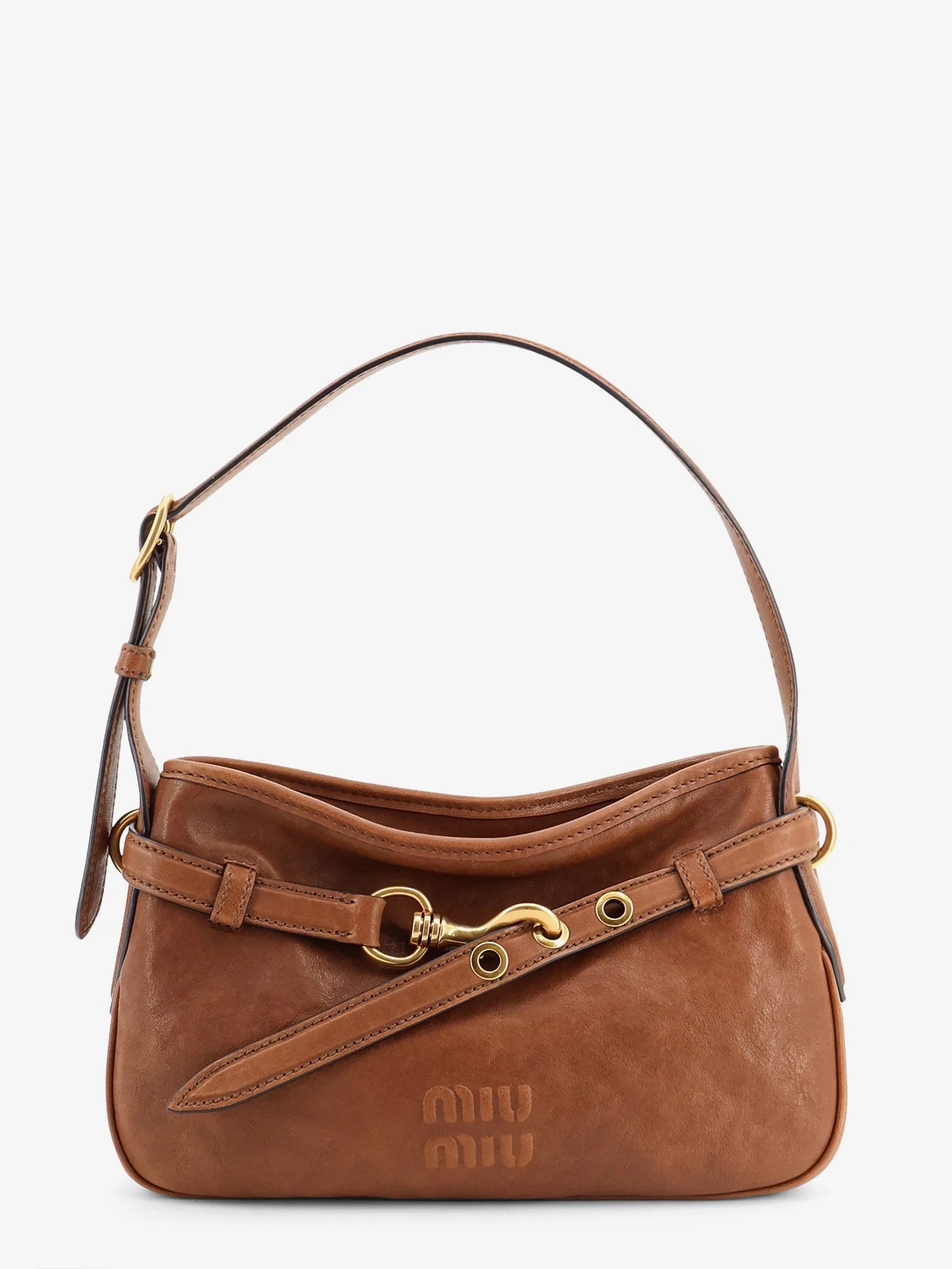 Aventure leather bag with embossed front logo