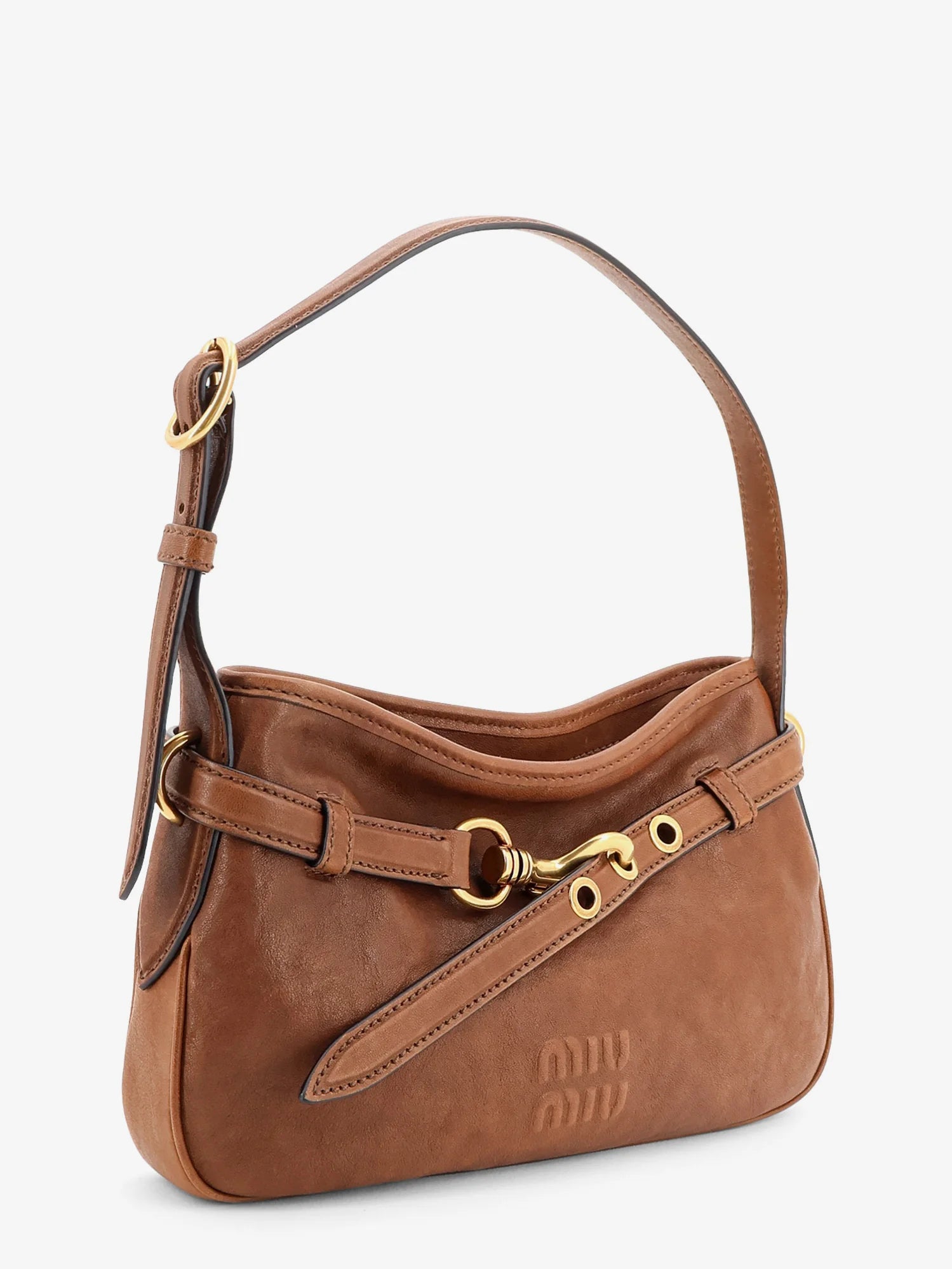 Aventure leather bag with embossed front logo