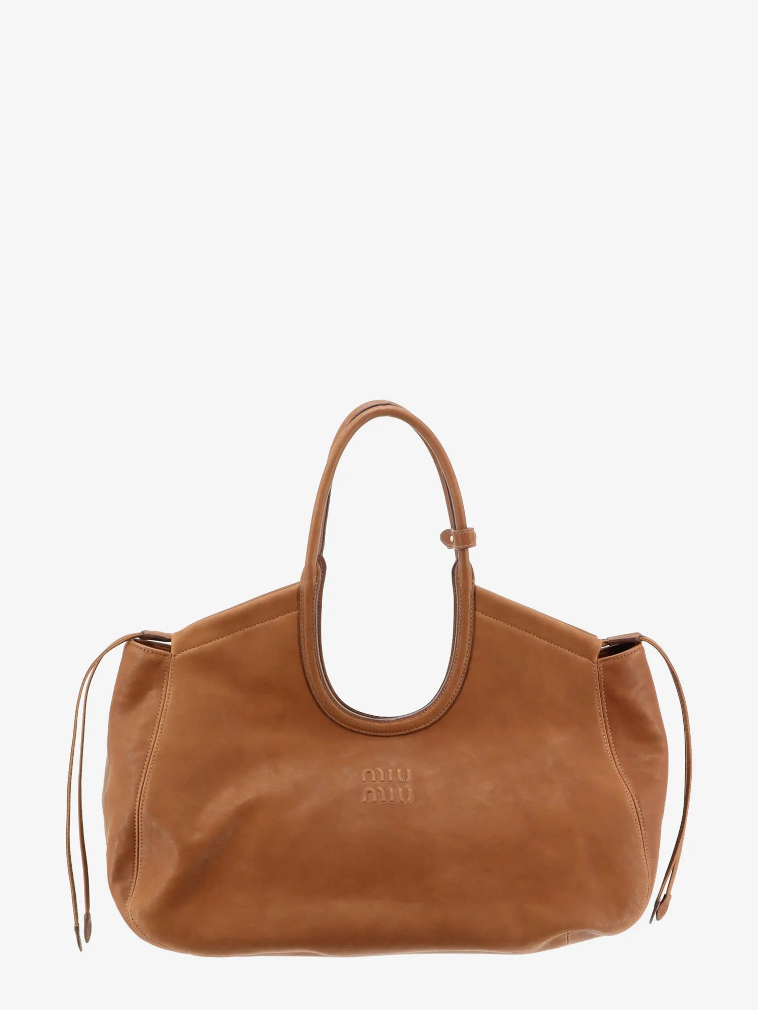 Ivy leather handbag with front lettering logo