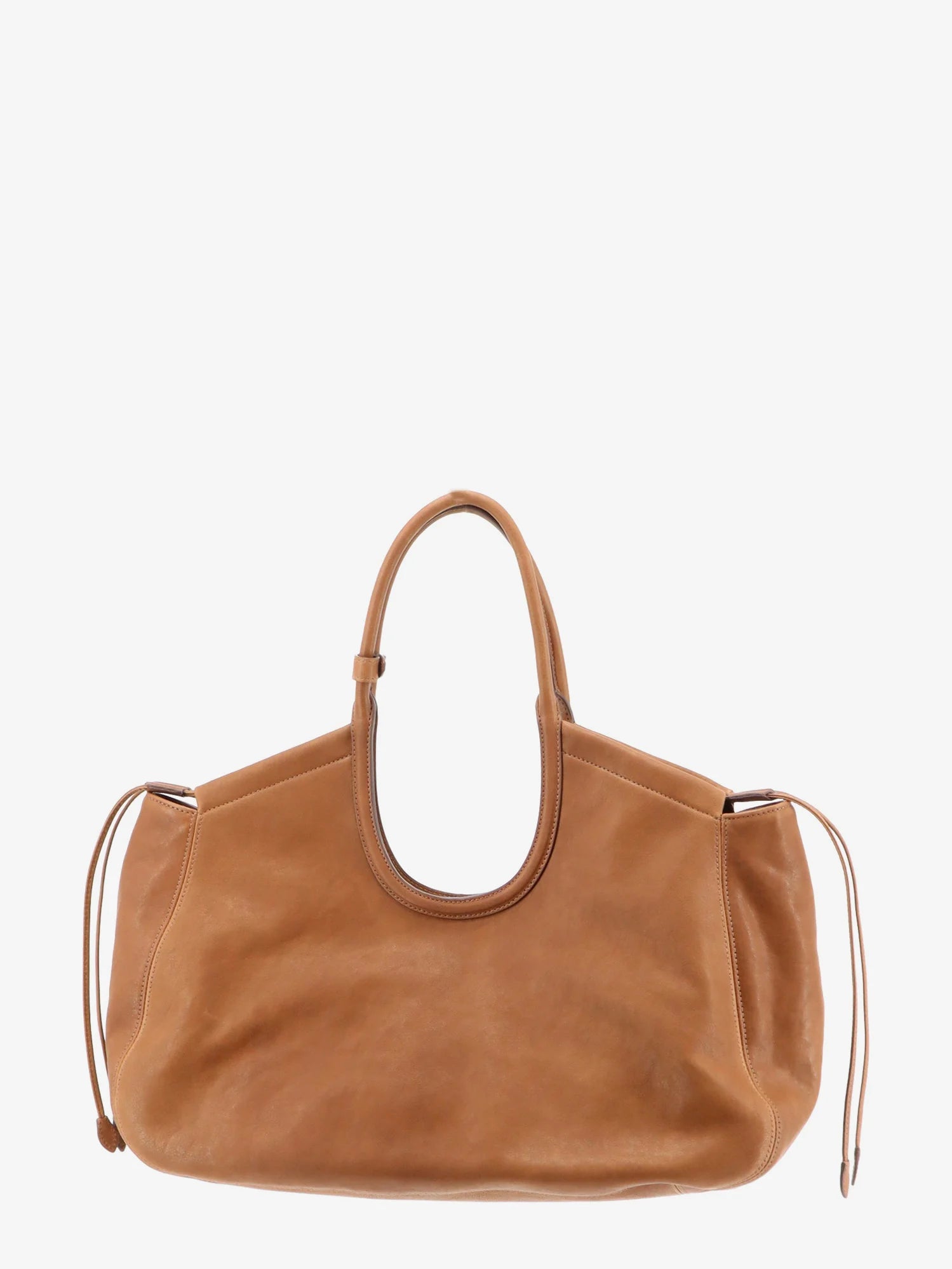 Ivy leather handbag with front lettering logo