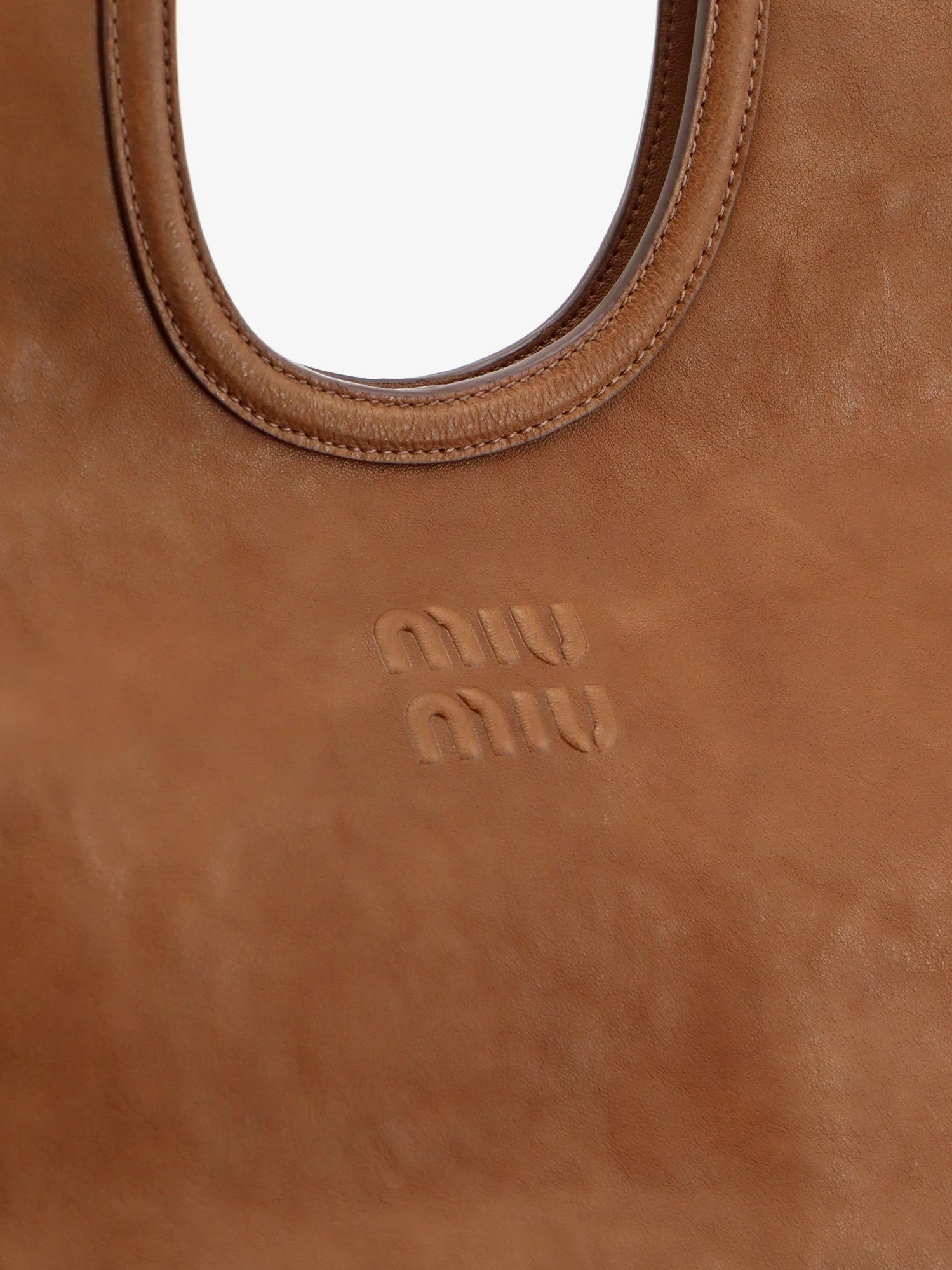 Ivy leather handbag with front lettering logo